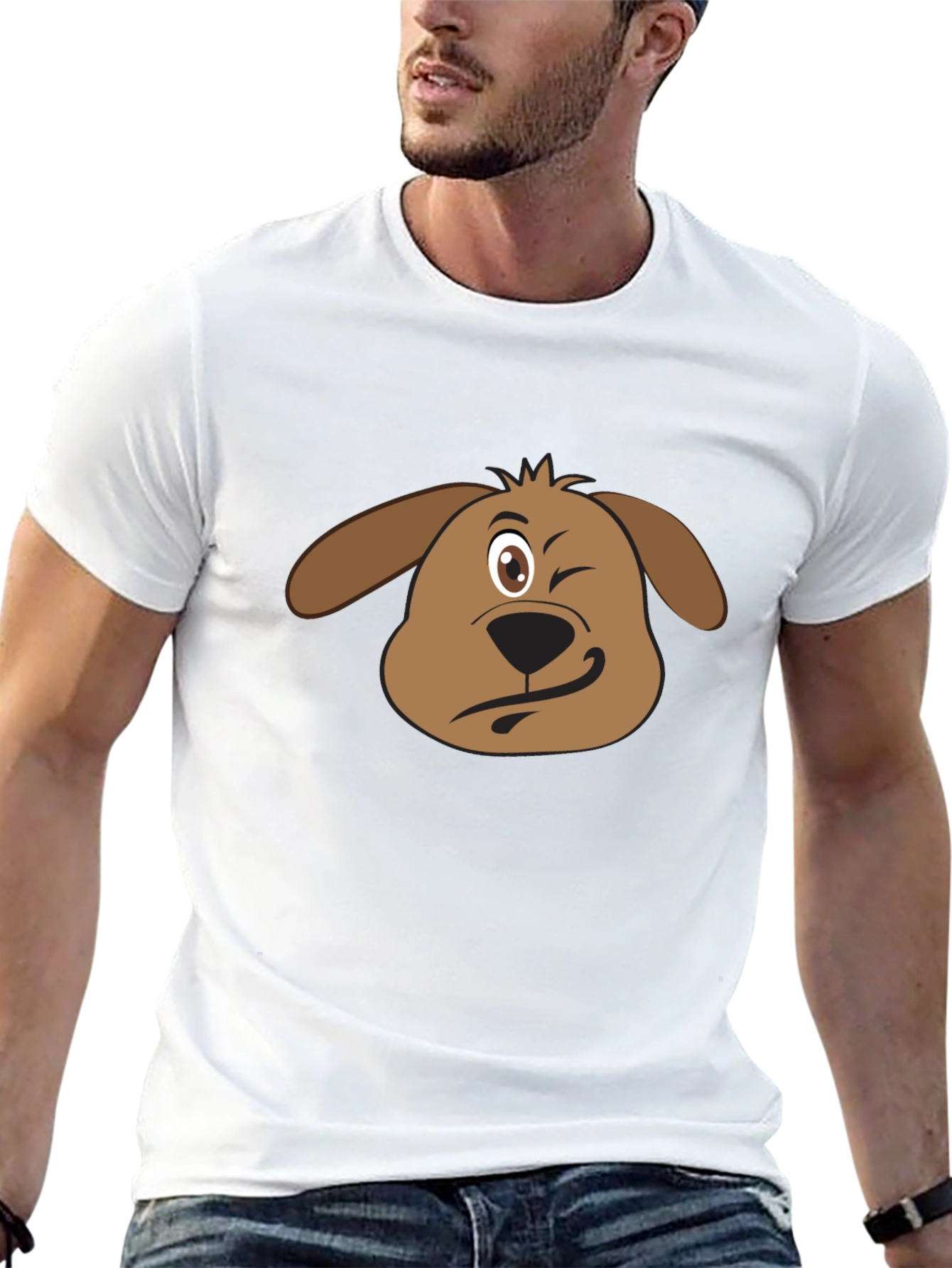Funny Dog Winking T-Shirt - Cute Graphic Tee