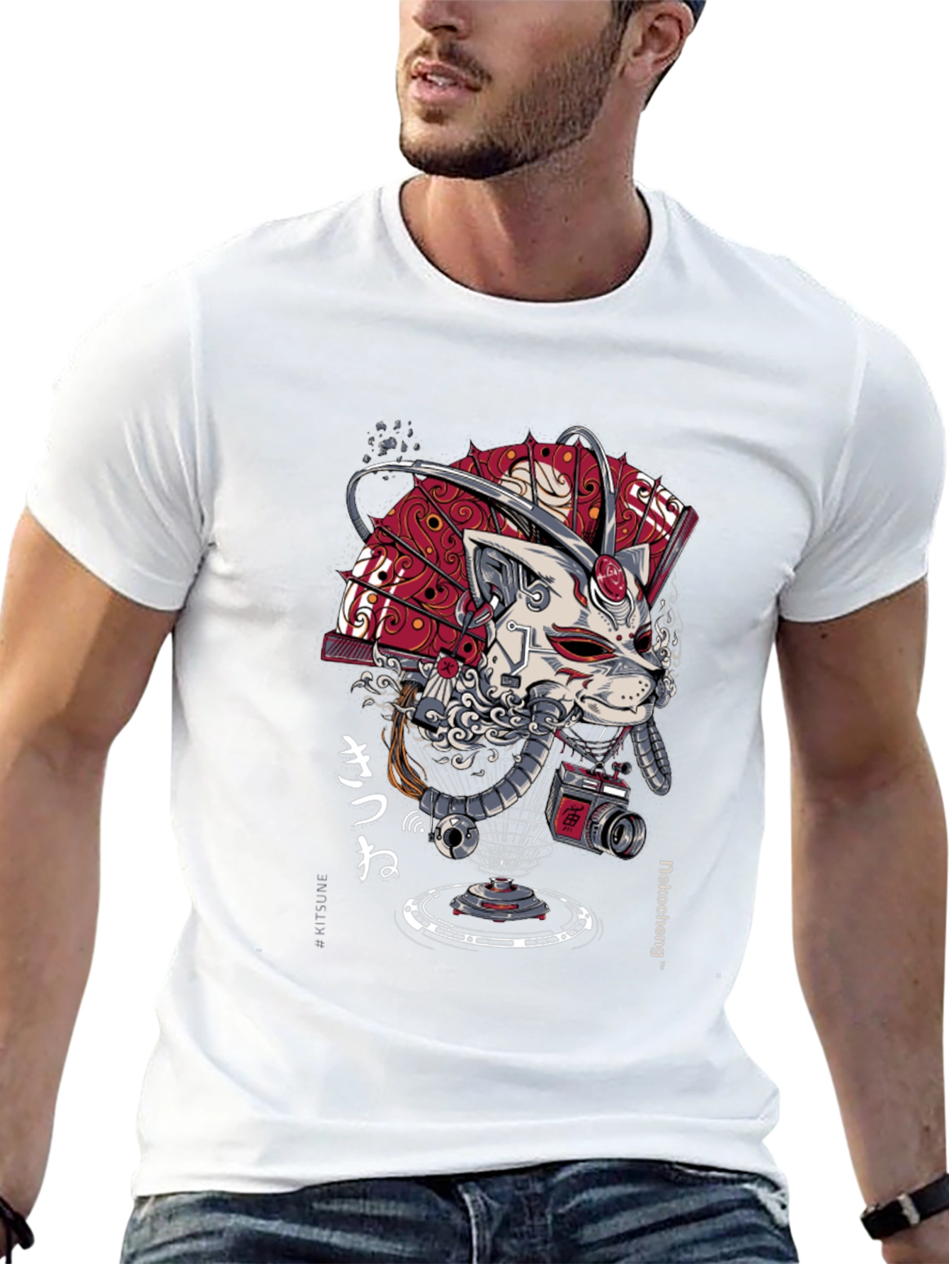 Cyberpunk Samurai Cat T-Shirt