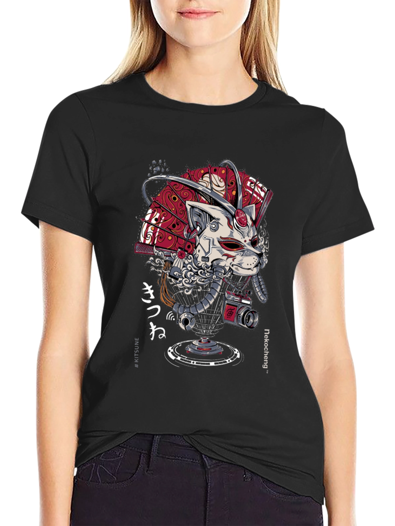 Cyberpunk Samurai Cat T-Shirt