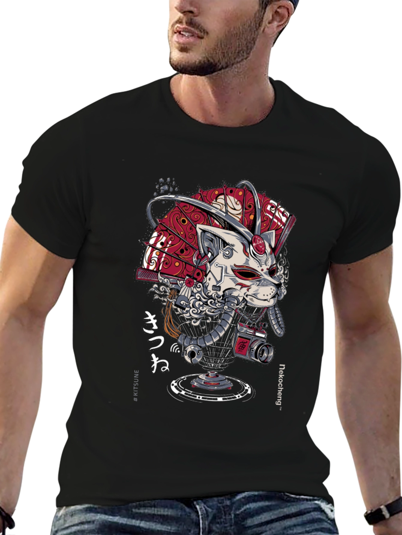 Cyberpunk Samurai Cat T-Shirt
