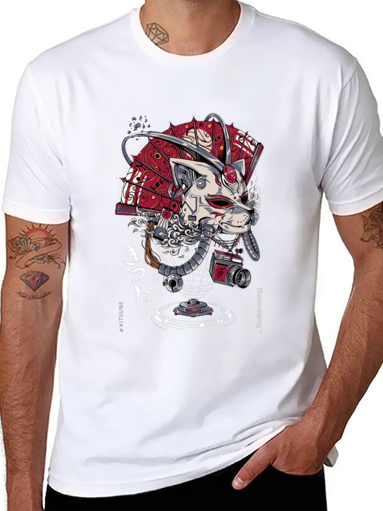 Cyberpunk Samurai Cat T-Shirt