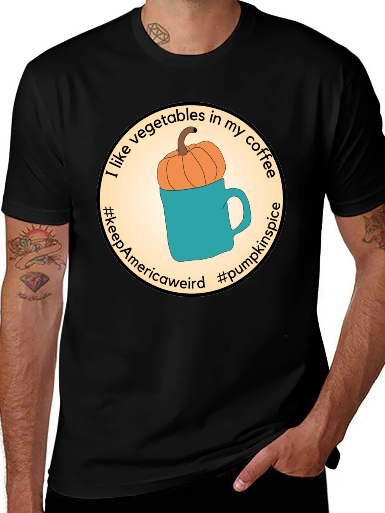 Vegetable Coffee T-Shirt Pumpkin Spice Tee