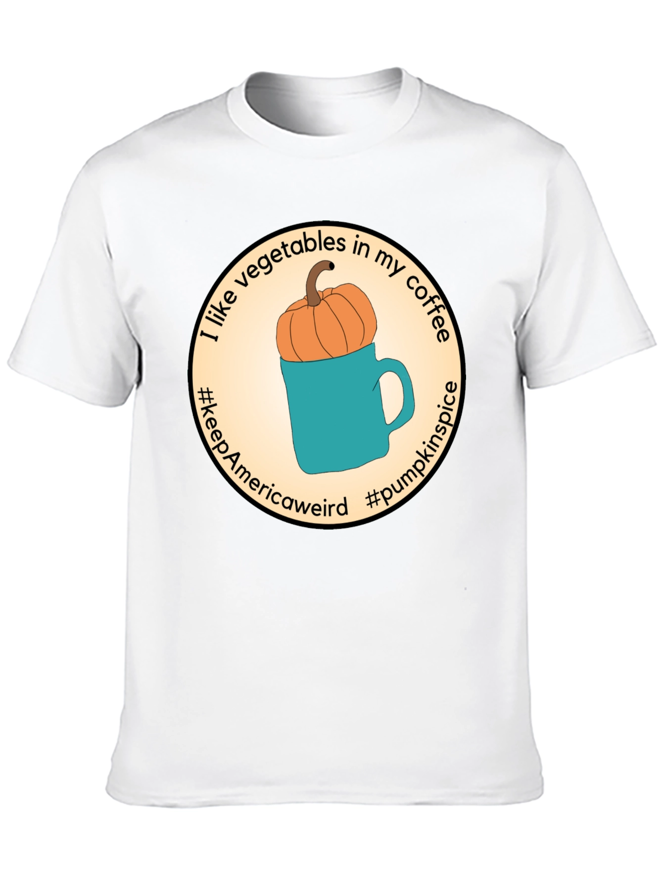 Vegetable Coffee T-Shirt Pumpkin Spice Tee