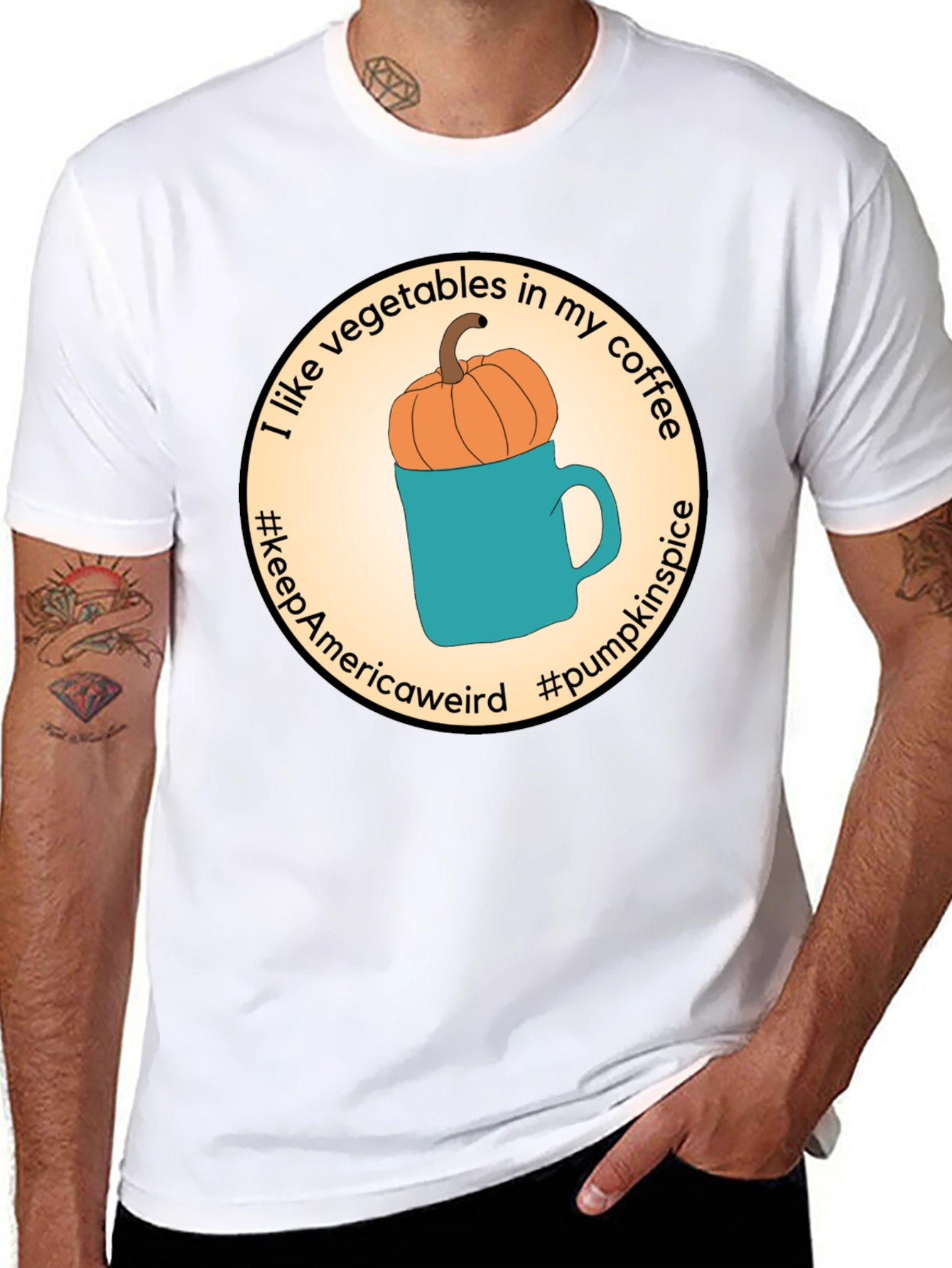 Vegetable Coffee T-Shirt Pumpkin Spice Tee