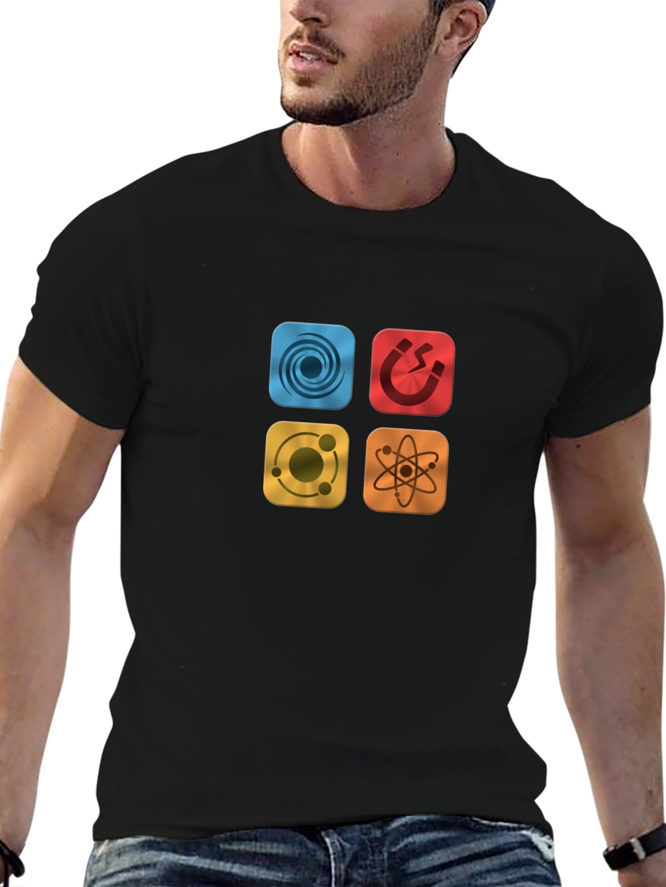 Science Physics Symbol Black Tee