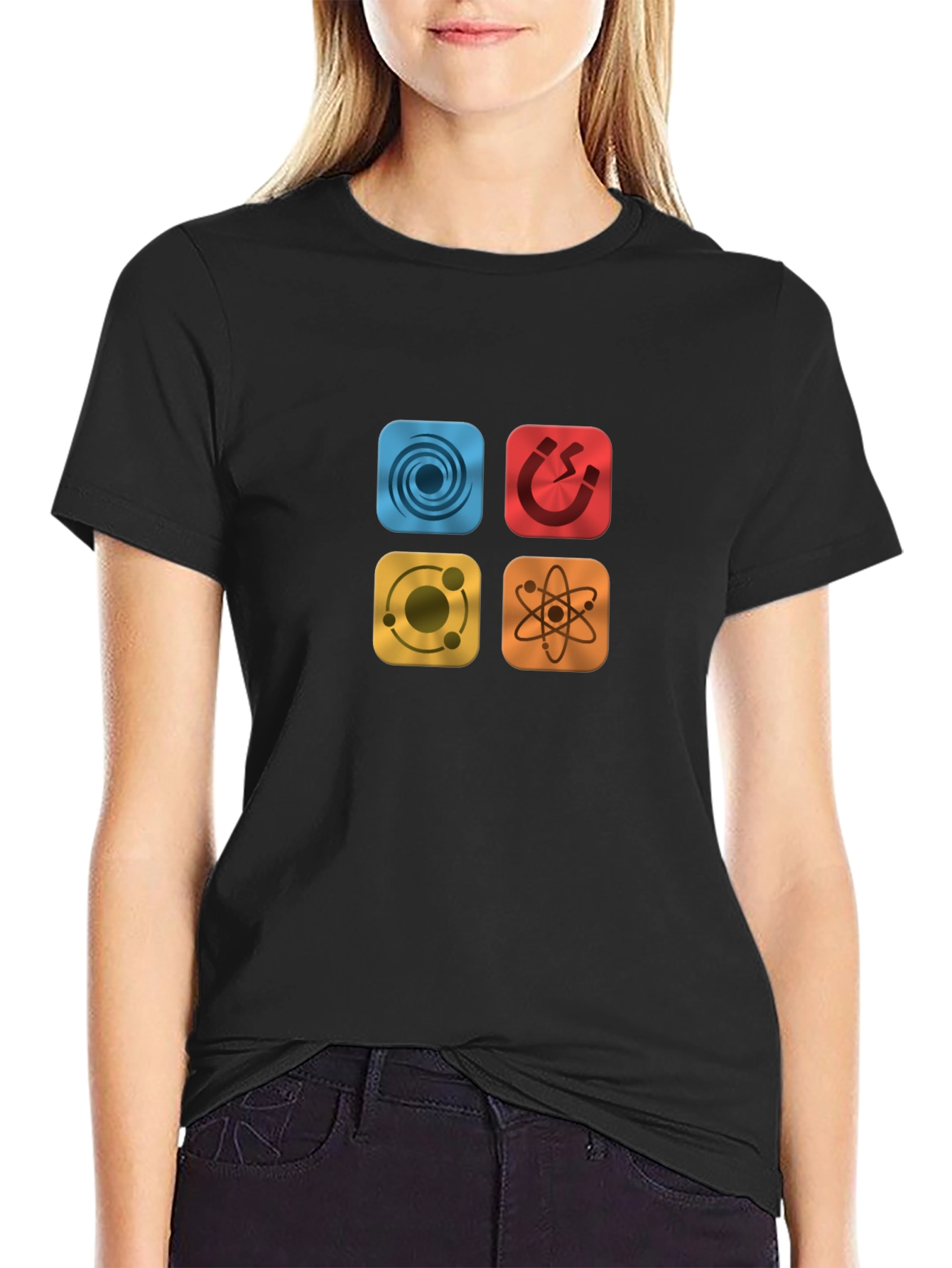 Science Physics Symbol Black Tee