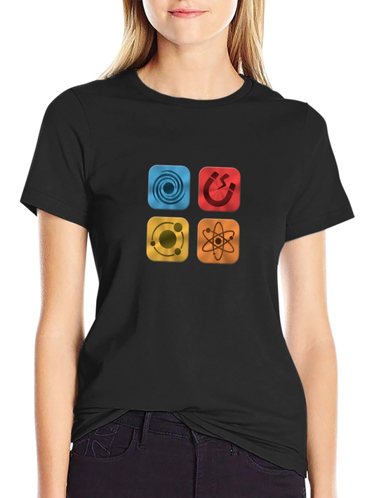 Science Physics Symbol Black Tee