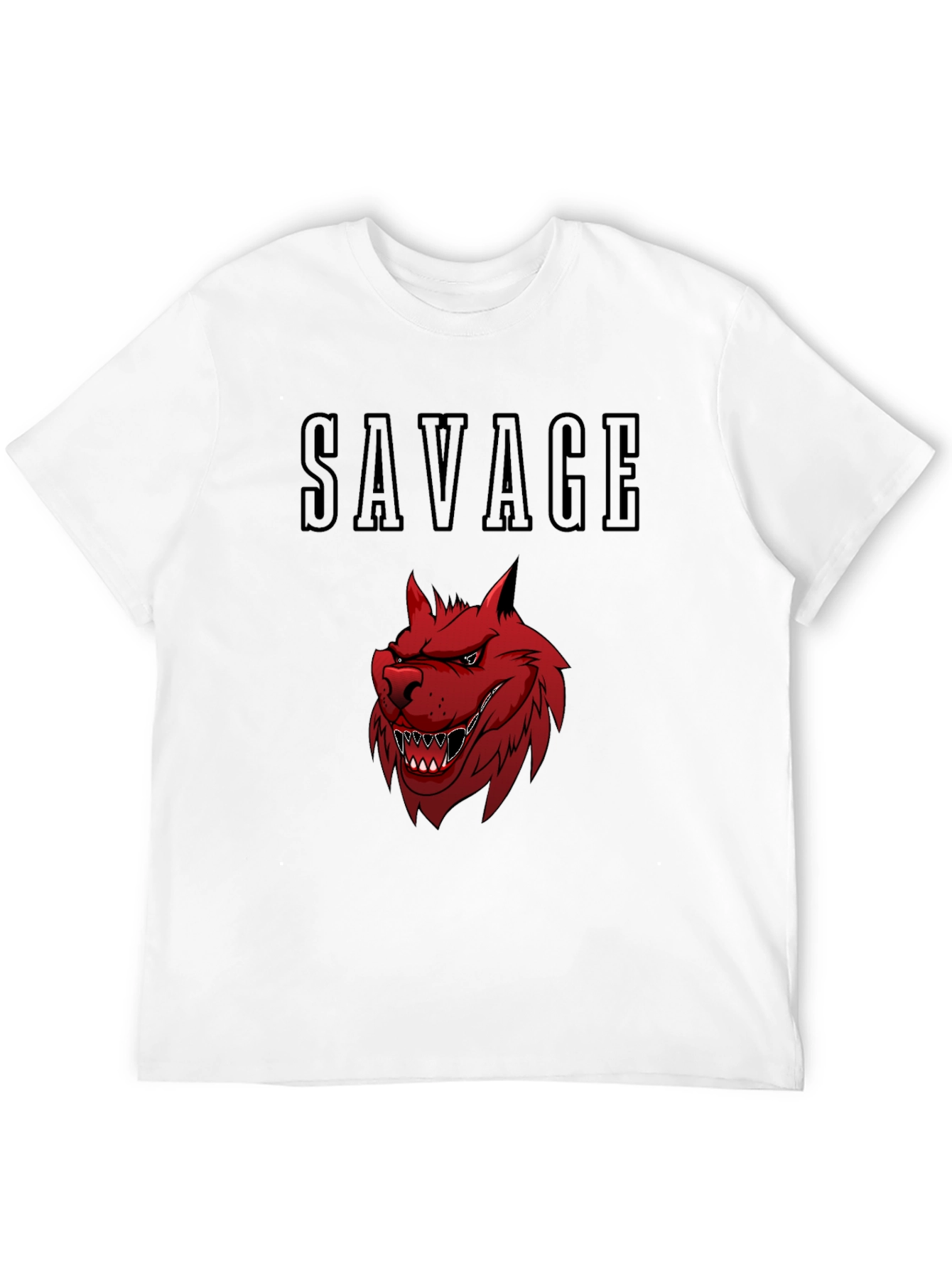 Savage Wolf Graphic Tee - Bold Black T-Shirt