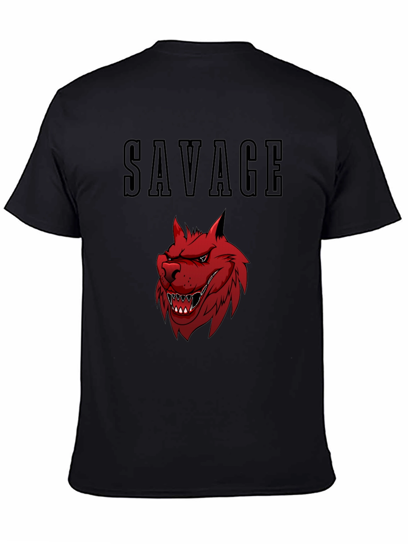 Savage Wolf Graphic Tee - Bold Black T-Shirt