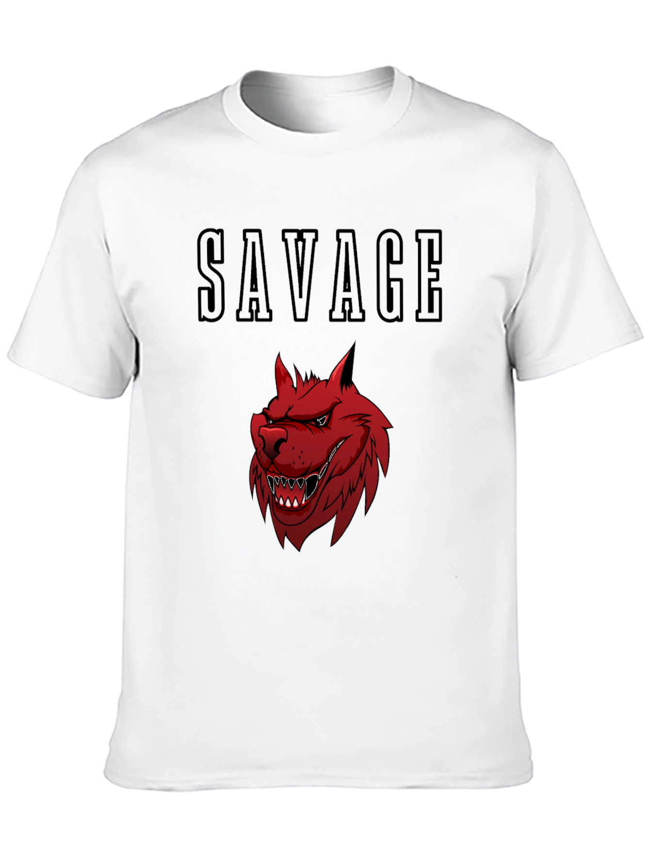 Savage Wolf Graphic Tee - Bold Black T-Shirt