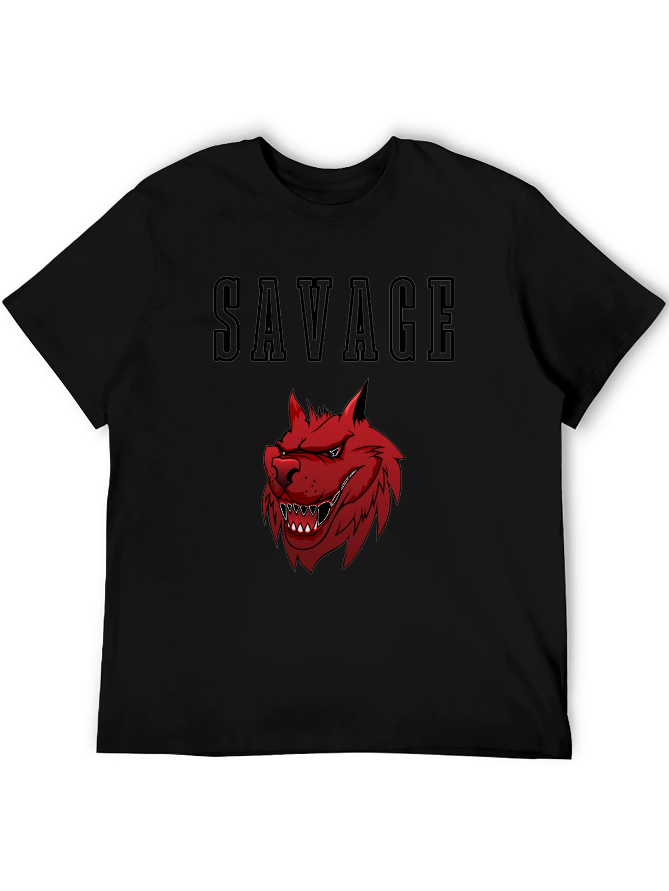 Savage Wolf Graphic Tee - Bold Black T-Shirt