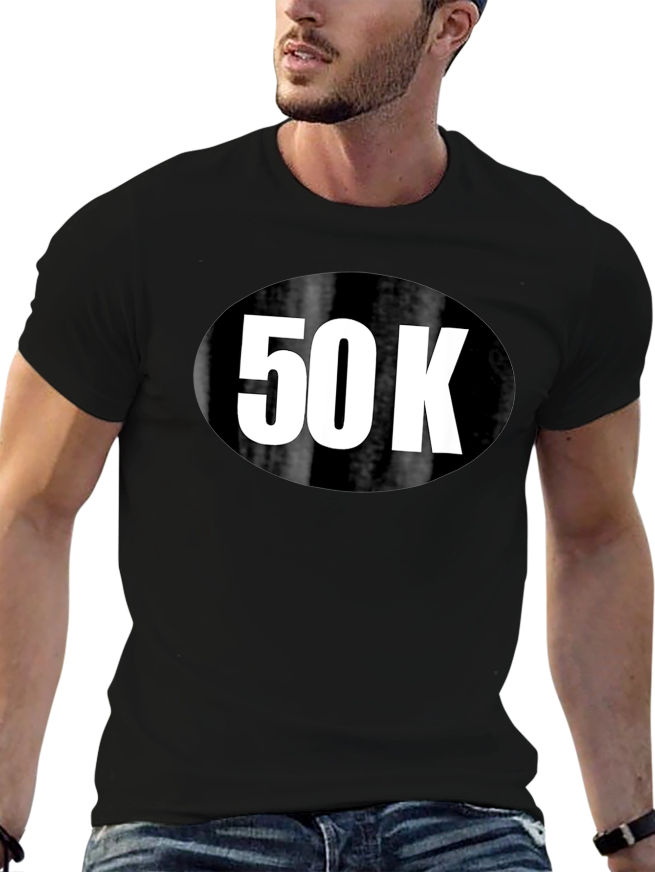 50K Run T-Shirt - Black Cotton Blend