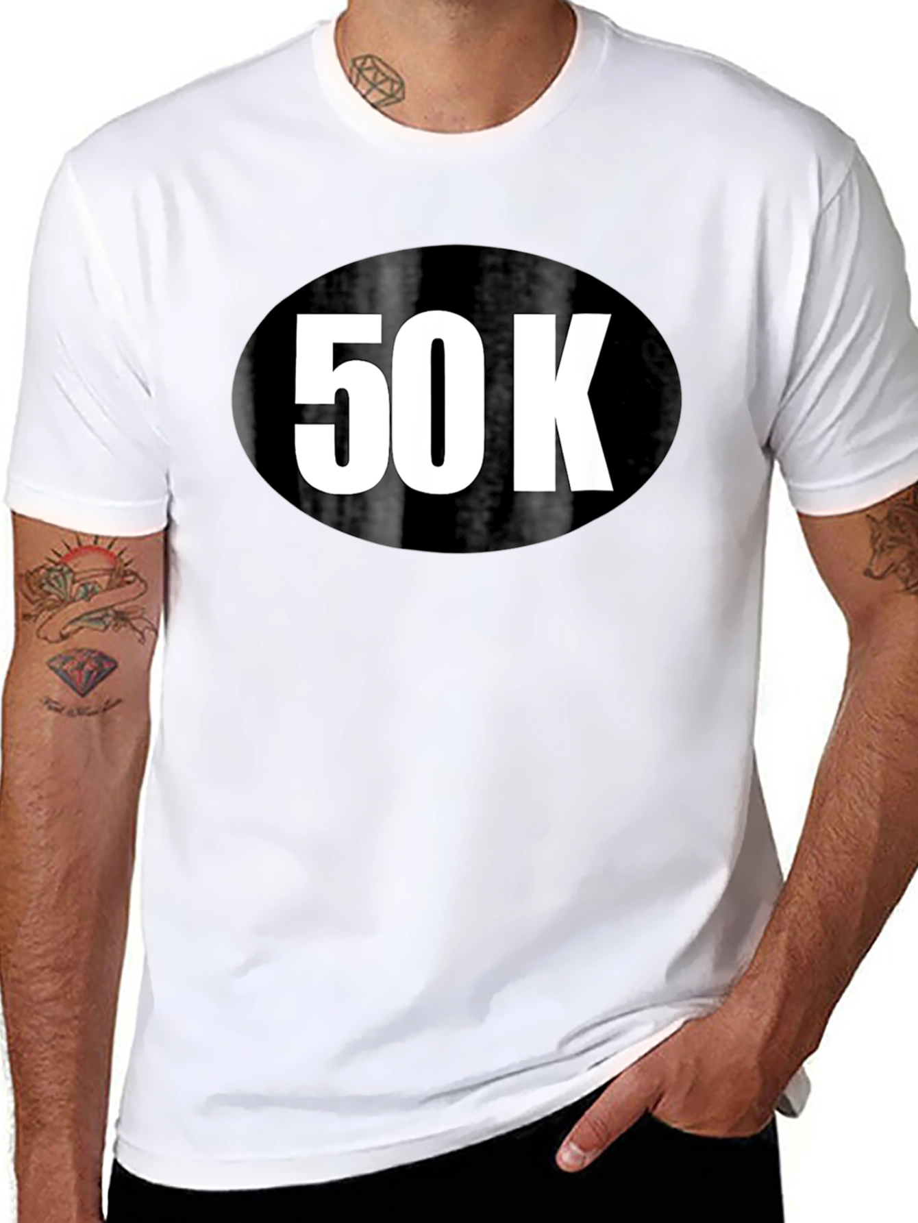 50K Run T-Shirt - Black Cotton Blend