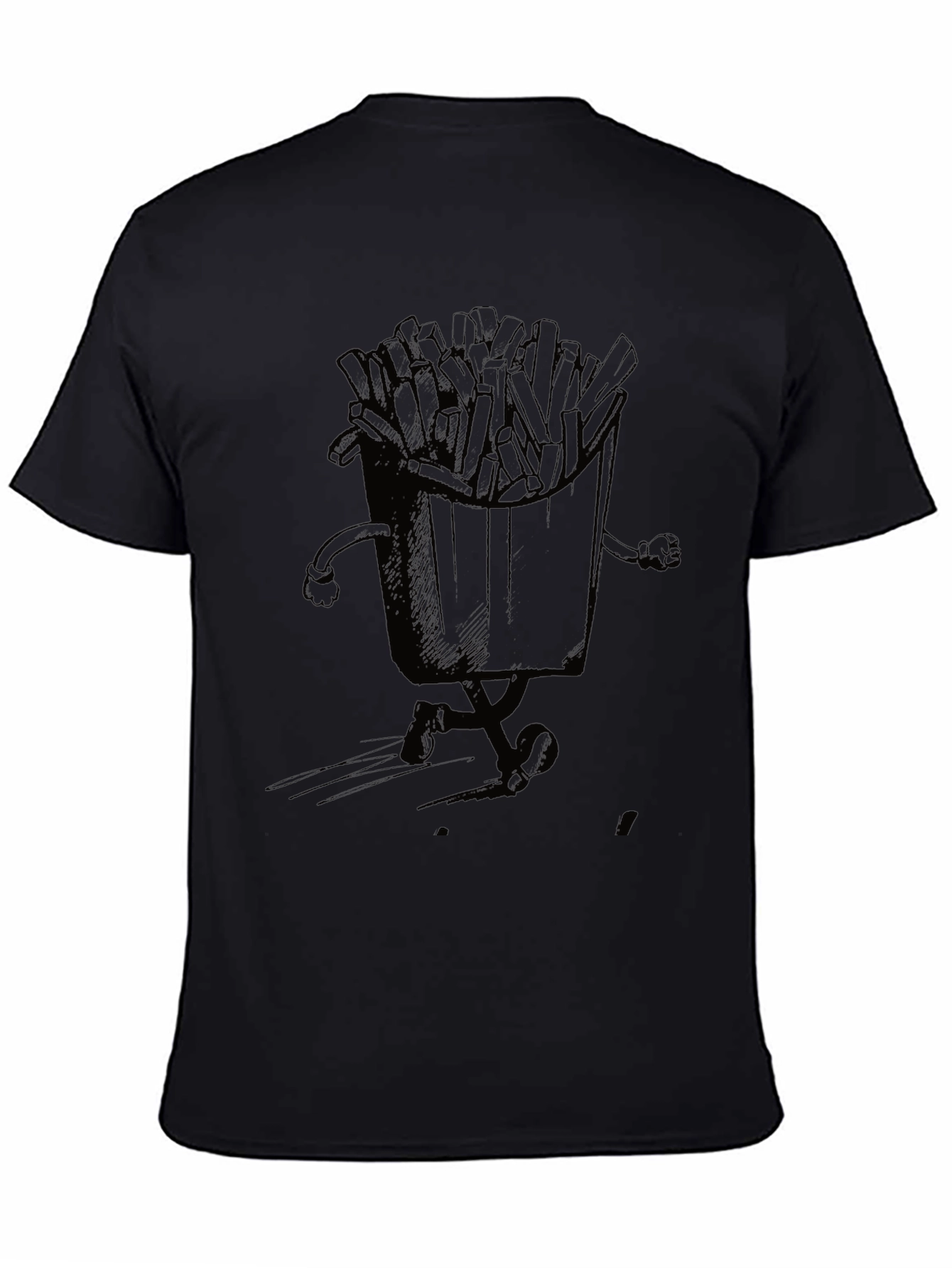 Running Fries Graphic T-Shirt - Black