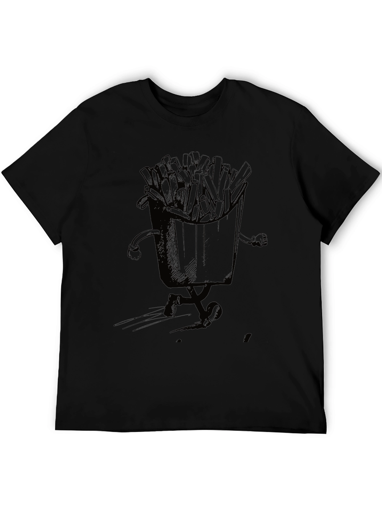 Running Fries Graphic T-Shirt - Black