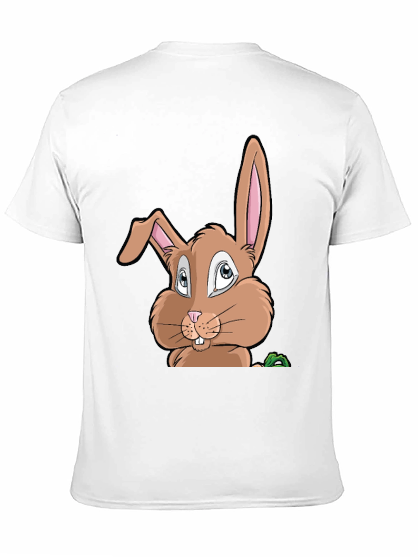 Cute Cartoon Bunny Graphic Black T-Shirt