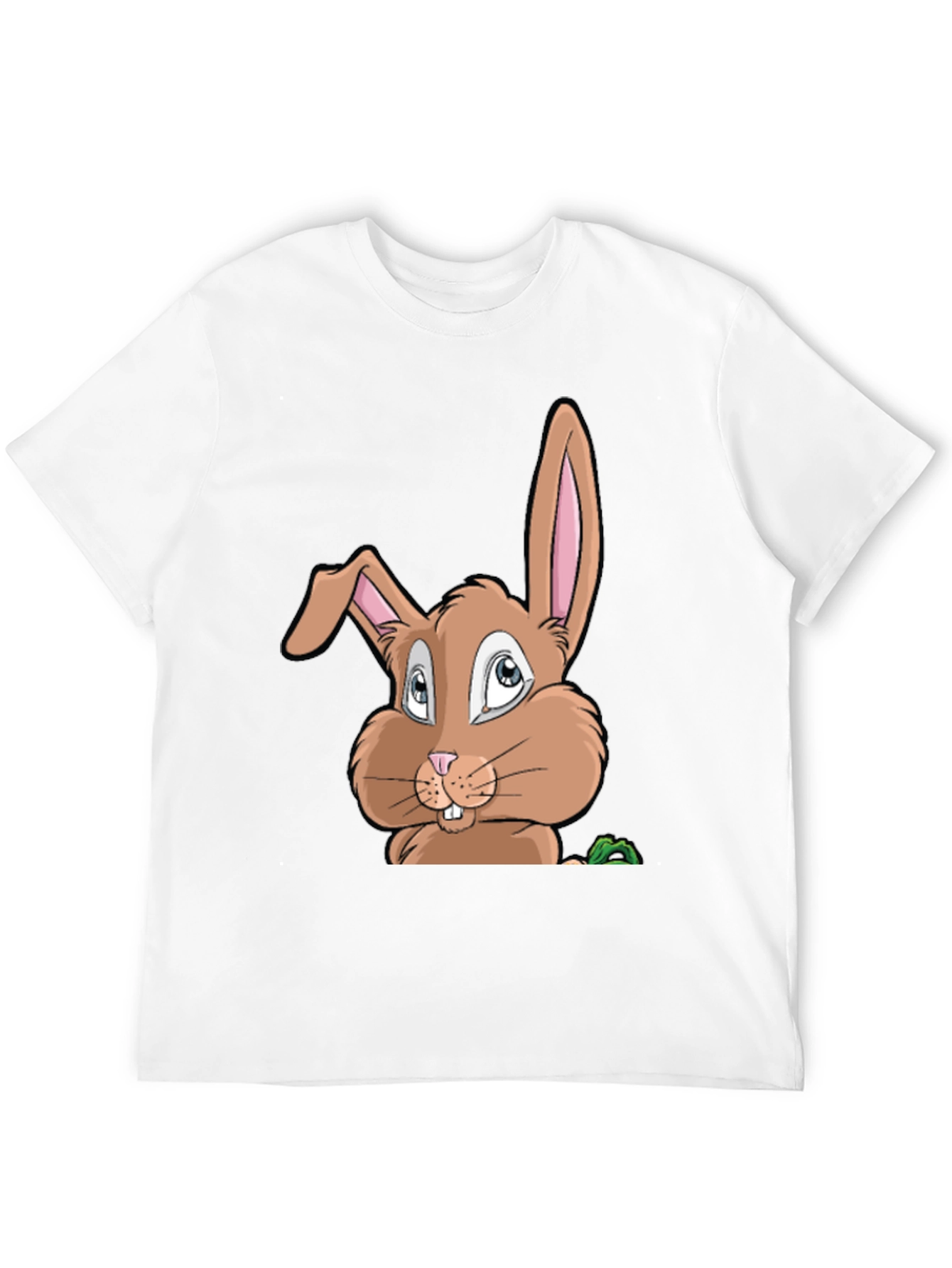 Cute Cartoon Bunny Graphic Black T-Shirt