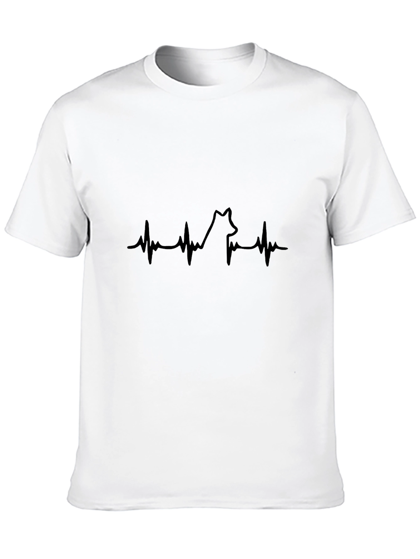 Dog Heartbeat Graphic Black T-Shirt
