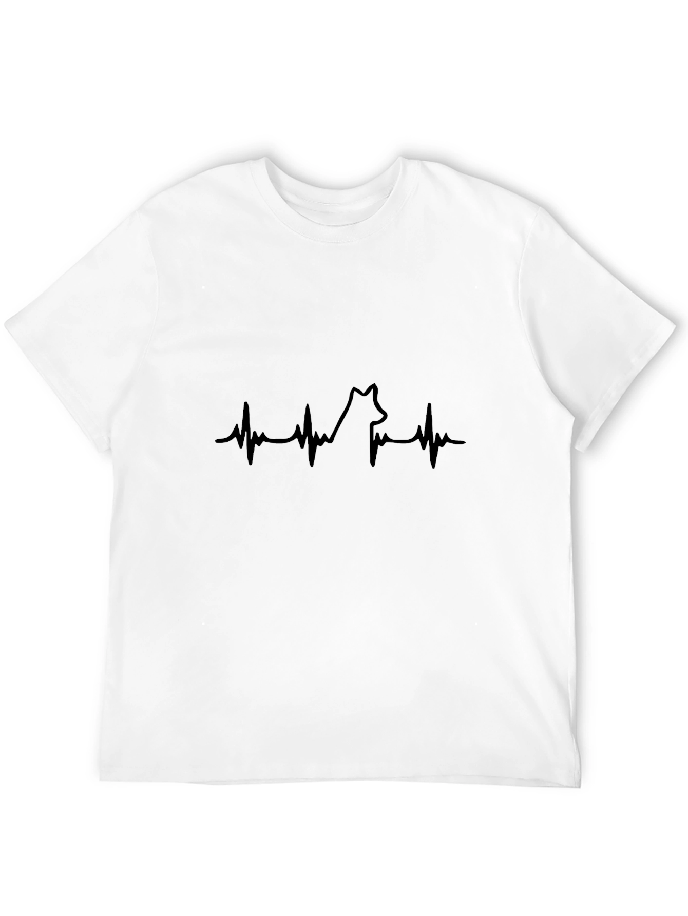 Dog Heartbeat Graphic Black T-Shirt