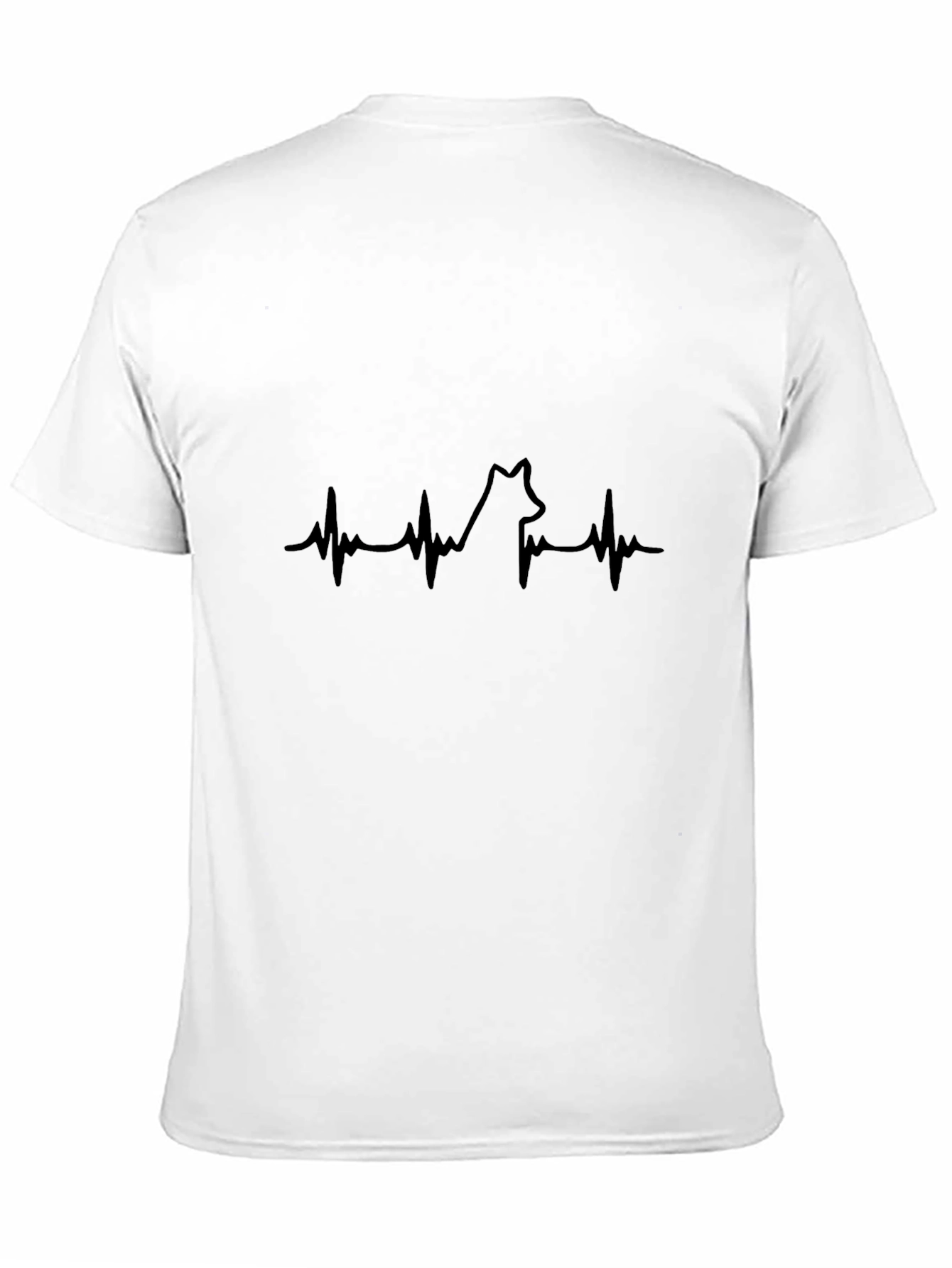 Dog Heartbeat Graphic Black T-Shirt