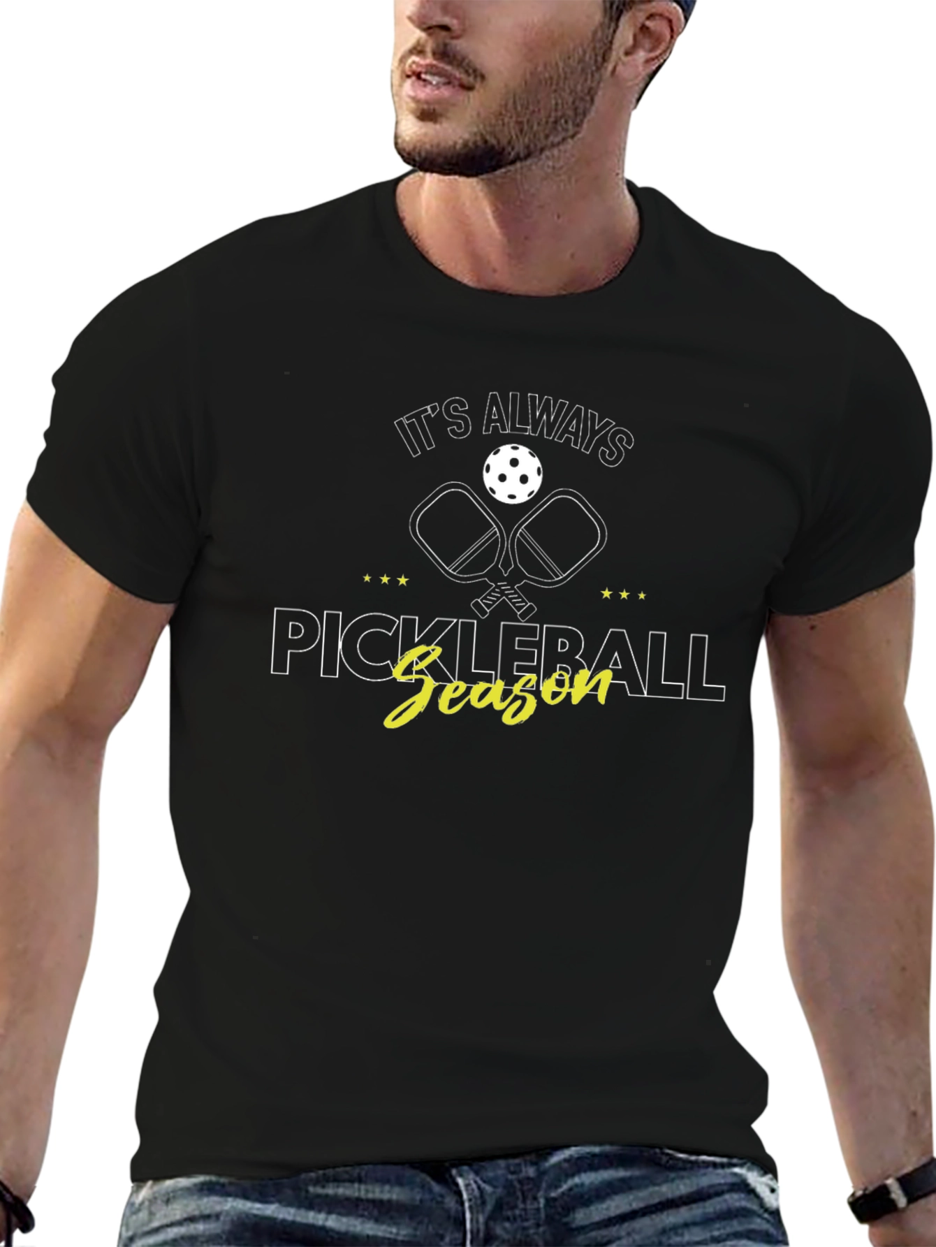 Pickleball Season Graphic Tee - Black