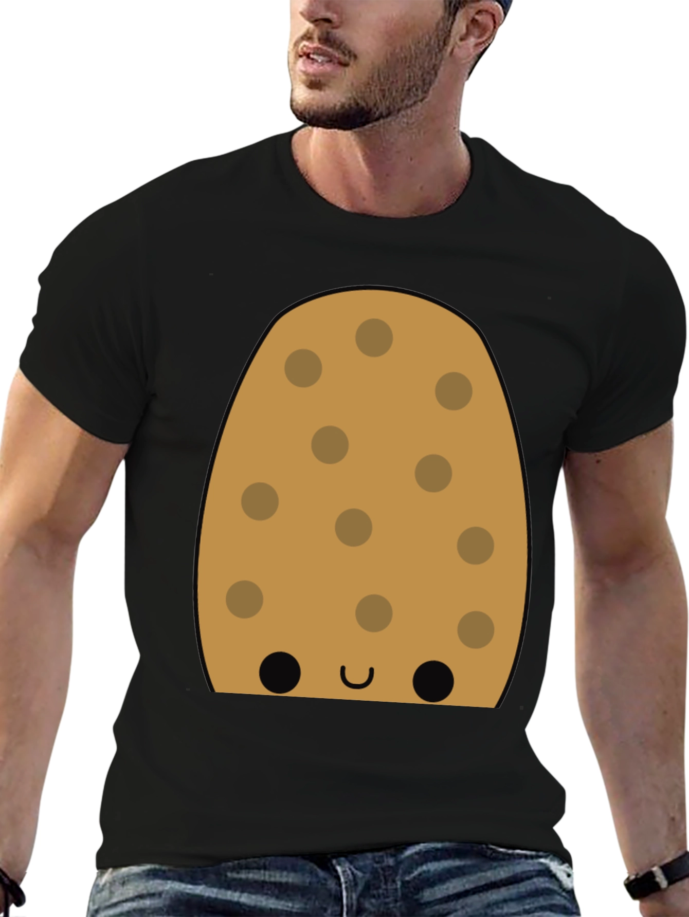 Cookie Character Graphic Tee - Fun Black T-Shirt