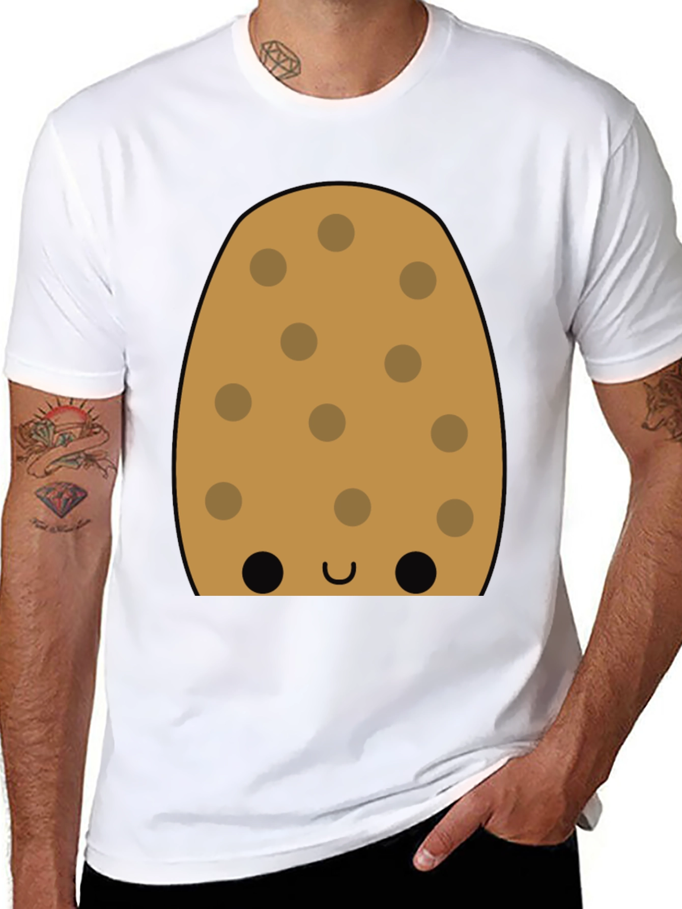 Cookie Character Graphic Tee - Fun Black T-Shirt