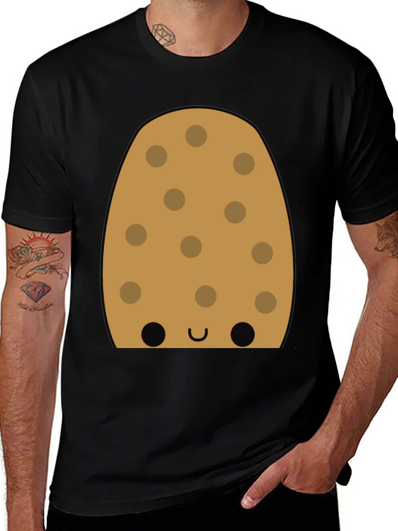 Cookie Character Graphic Tee - Fun Black T-Shirt