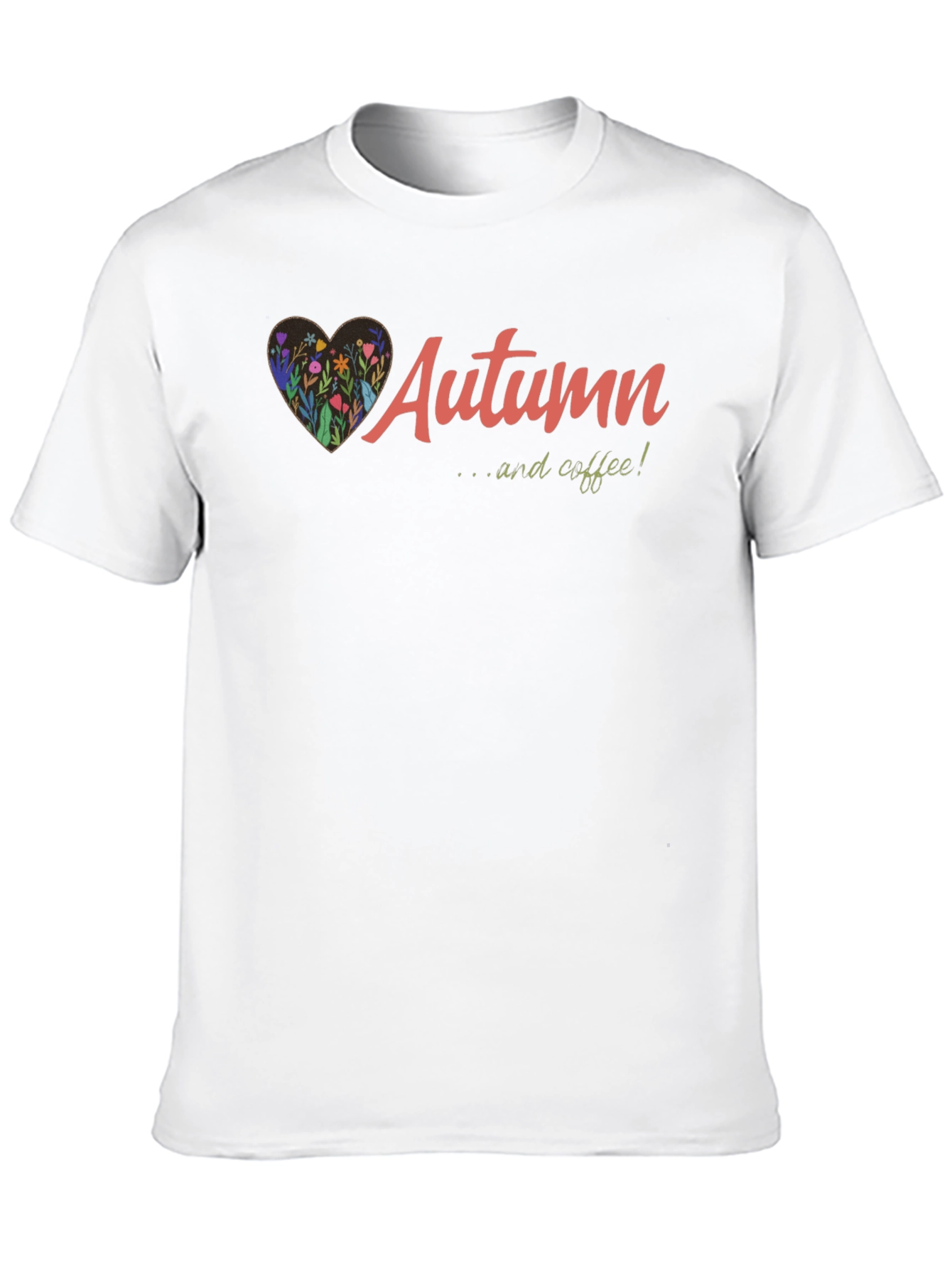 Autumn & Coffee Graphic Tee - Soft Black Cotton