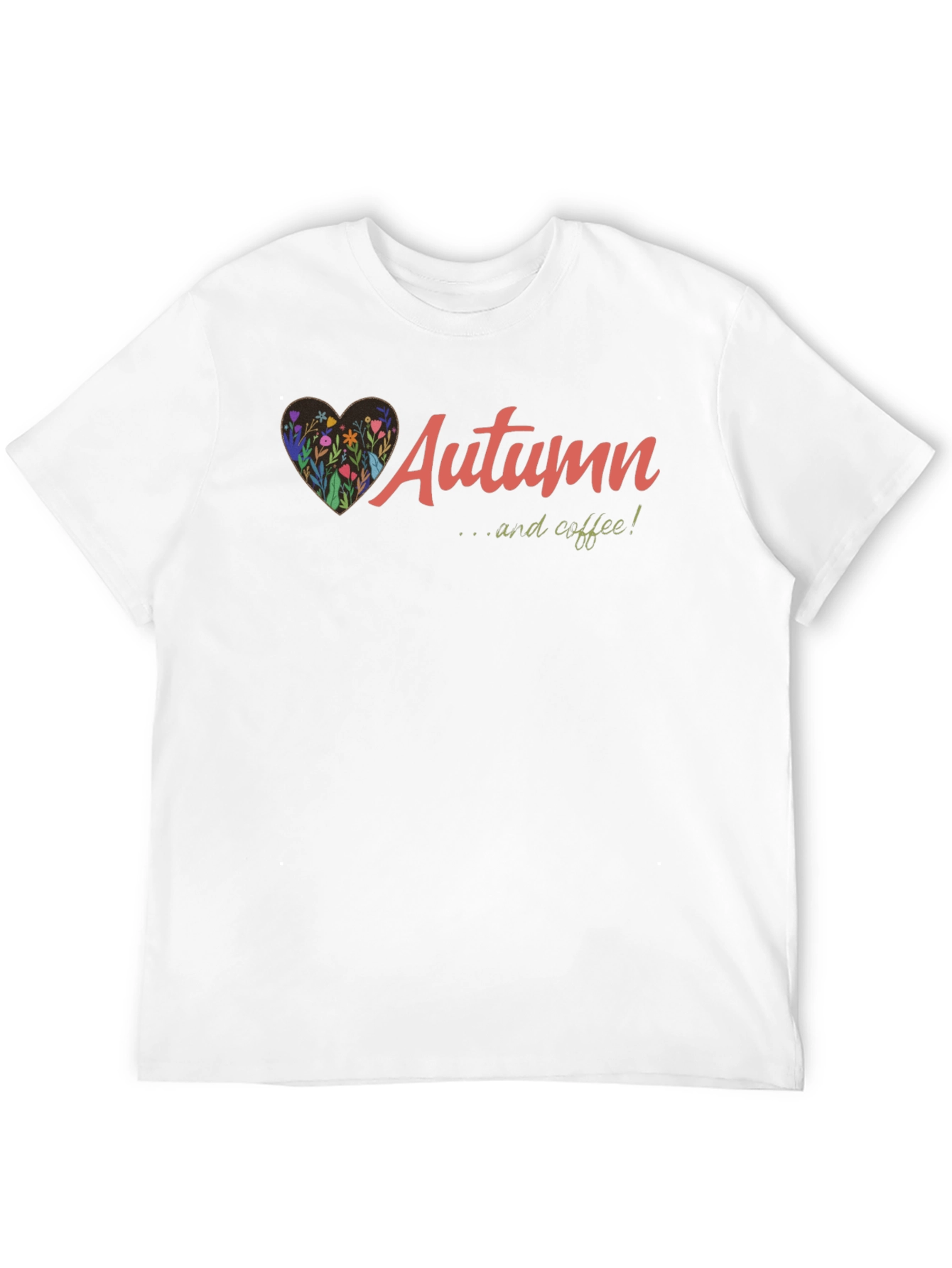 Autumn & Coffee Graphic Tee - Soft Black Cotton