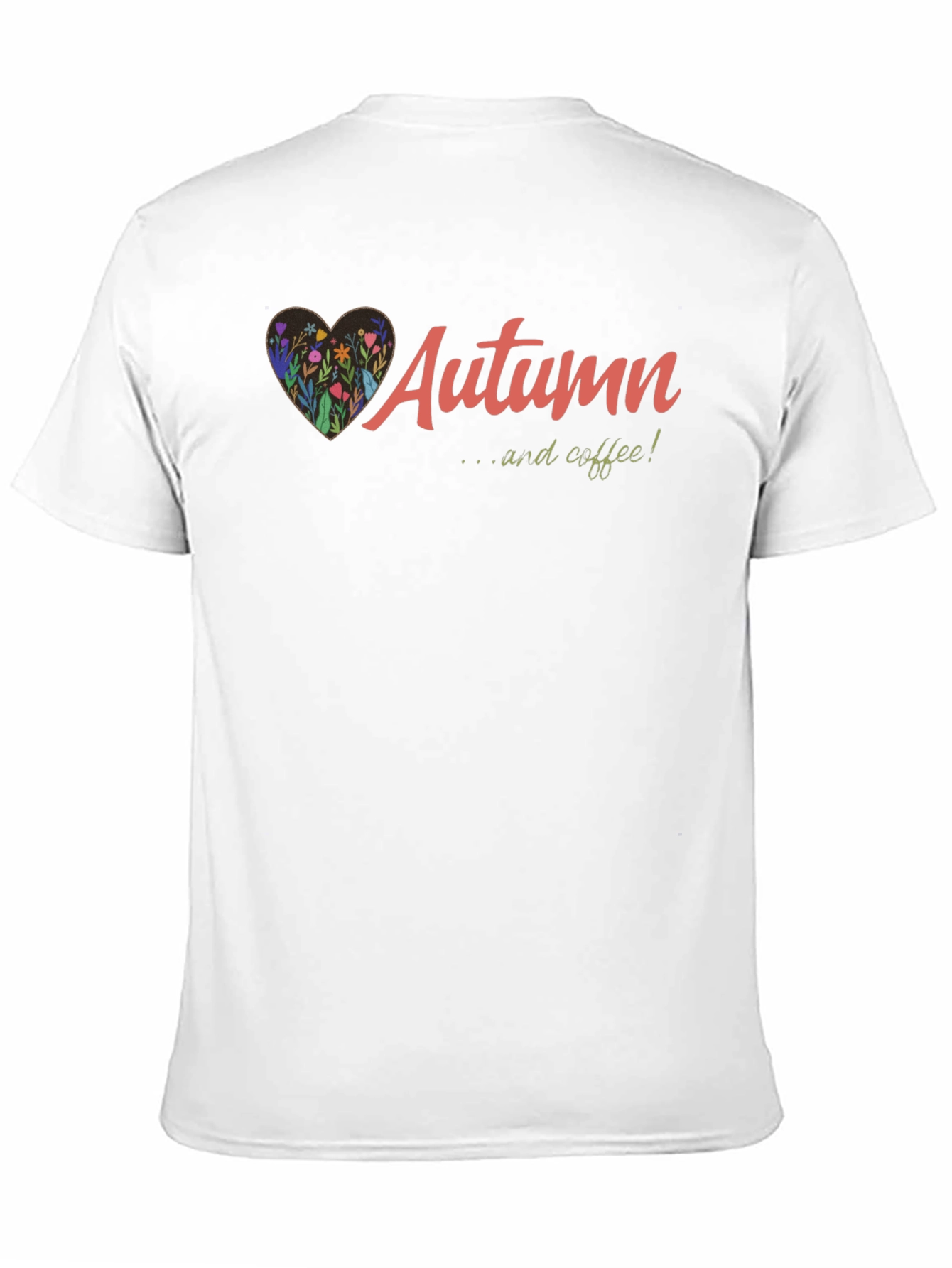 Autumn & Coffee Graphic Tee - Soft Black Cotton