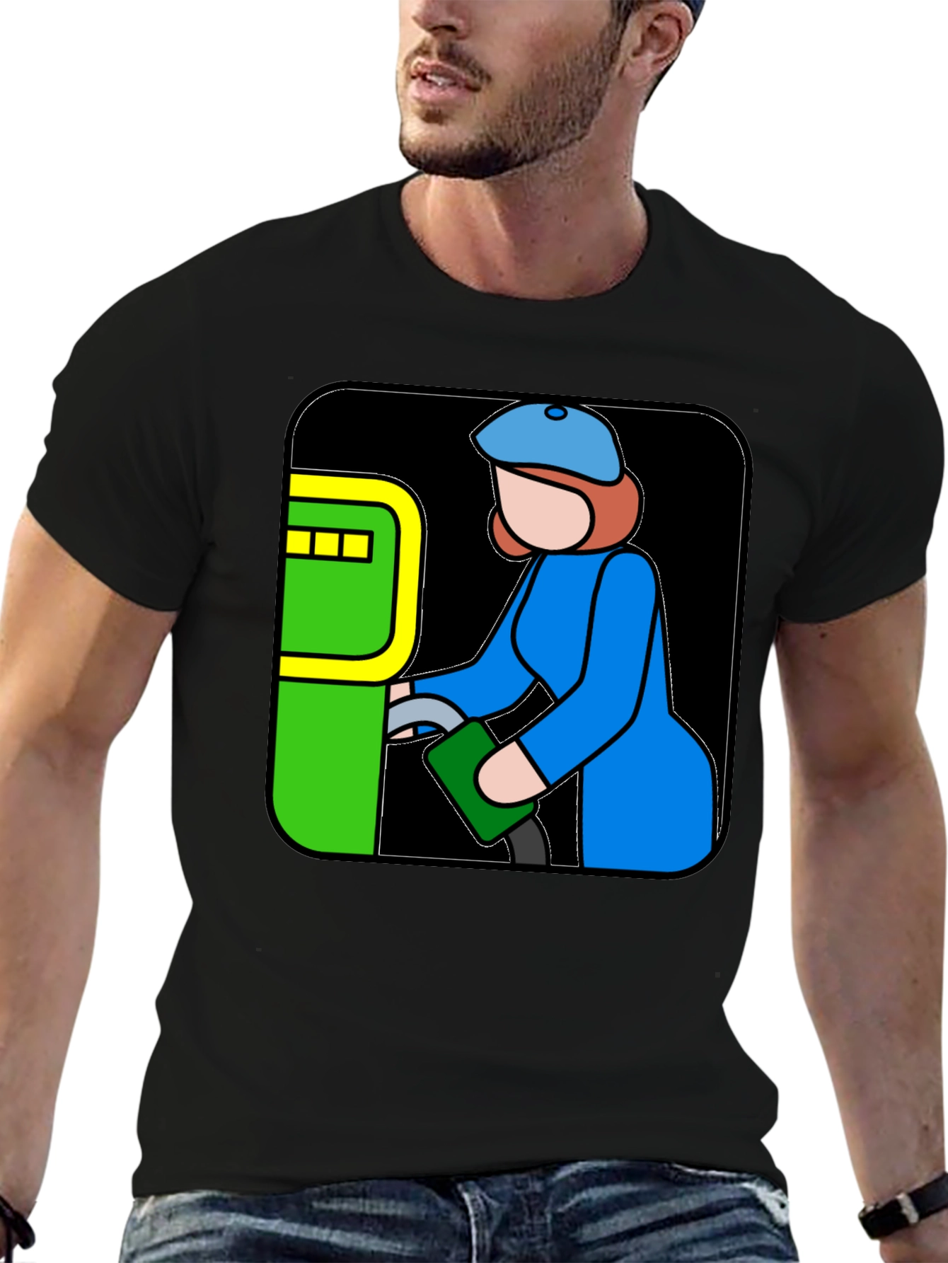 Cartoon Gas Station Attendant T-Shirt