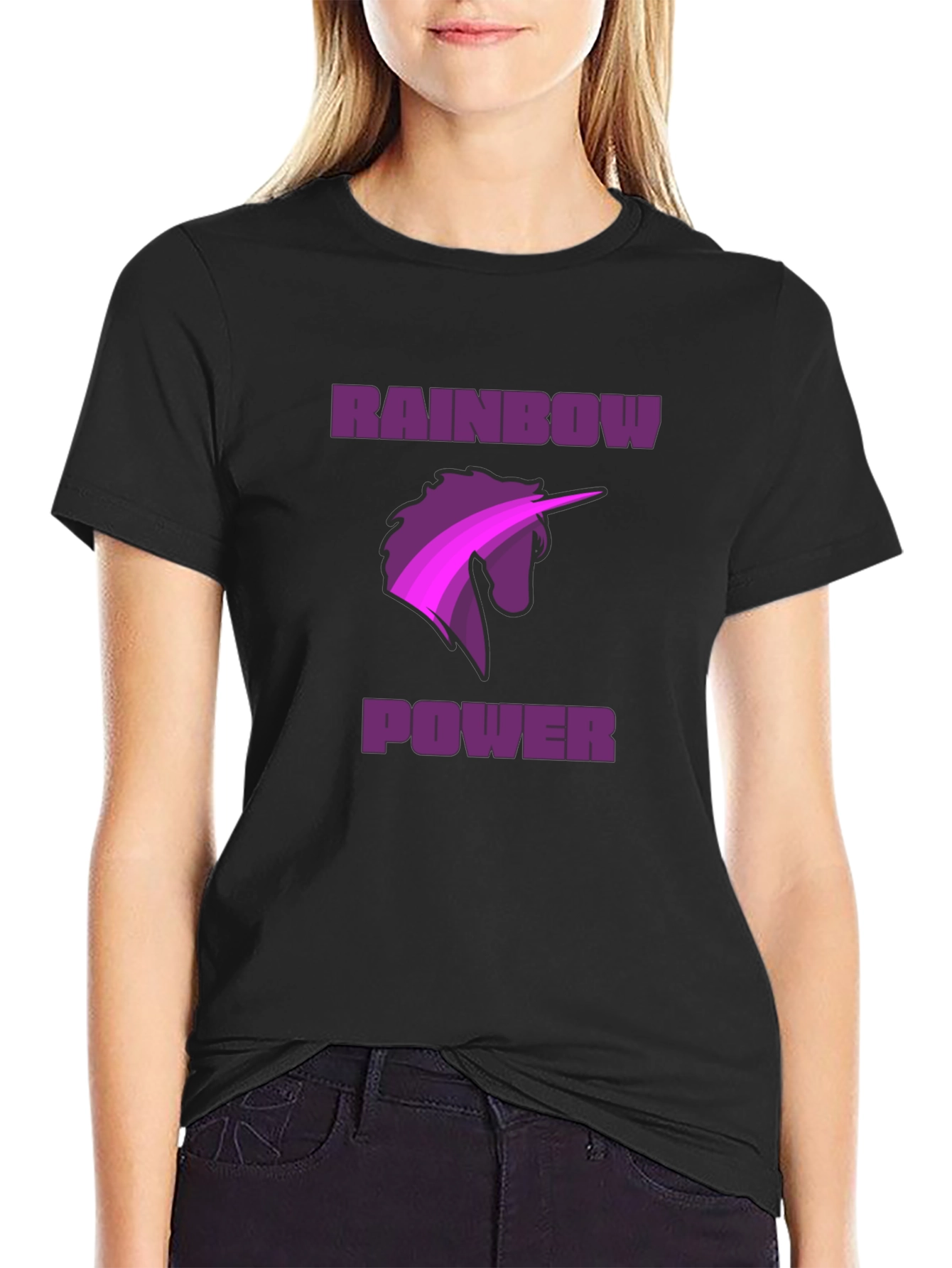 Rainbow Power Unicorn Graphic Tee