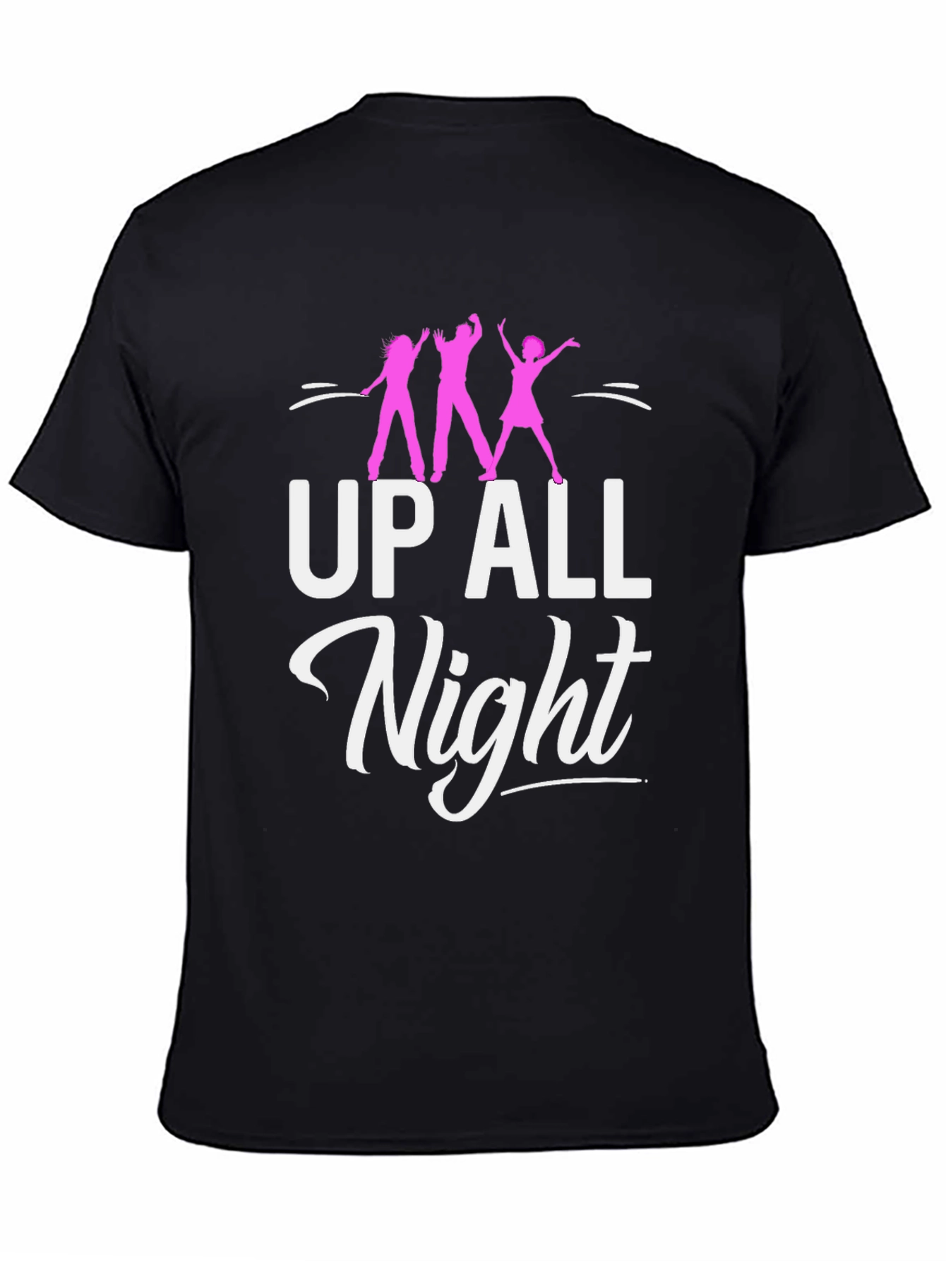 Up All Night Party T-Shirt - Black Cotton