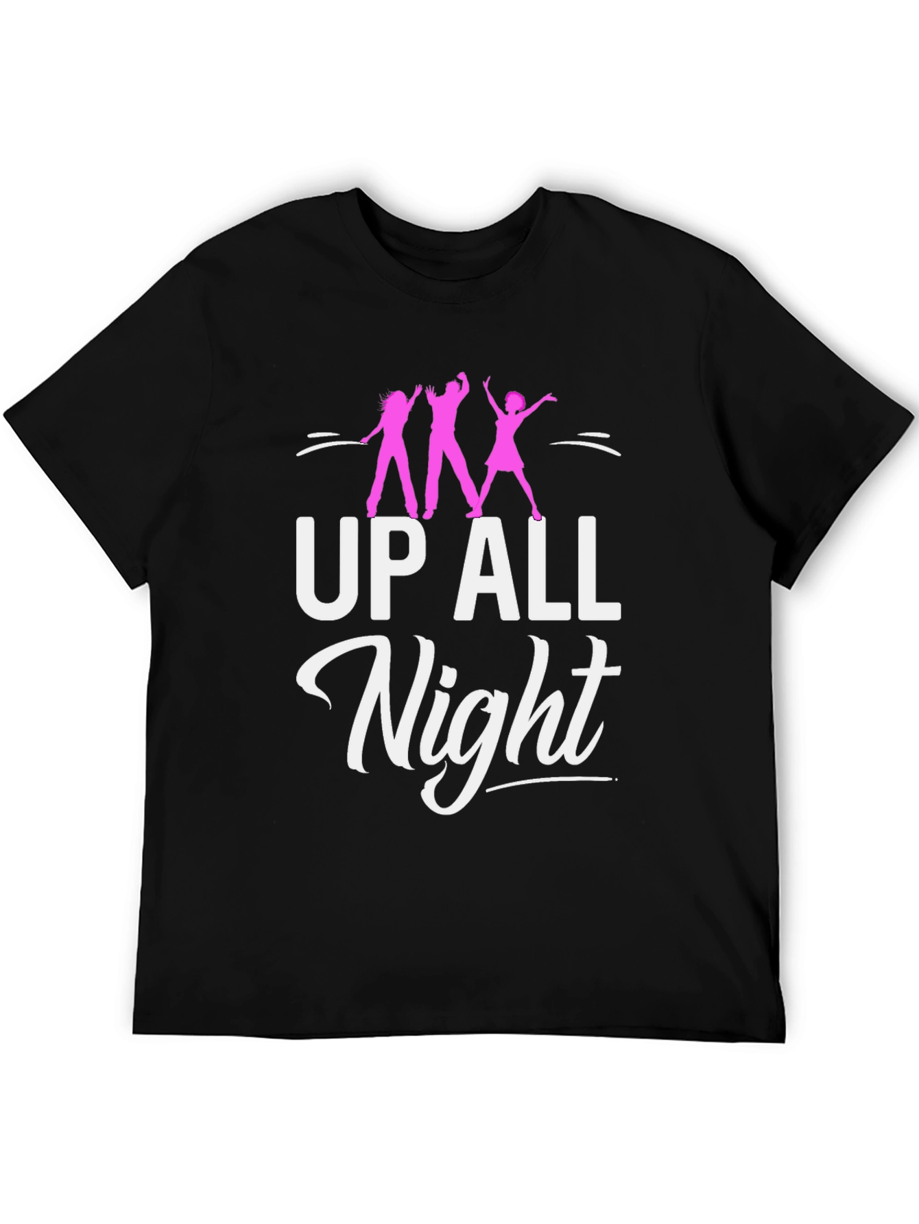Up All Night Party T-Shirt - Black Cotton