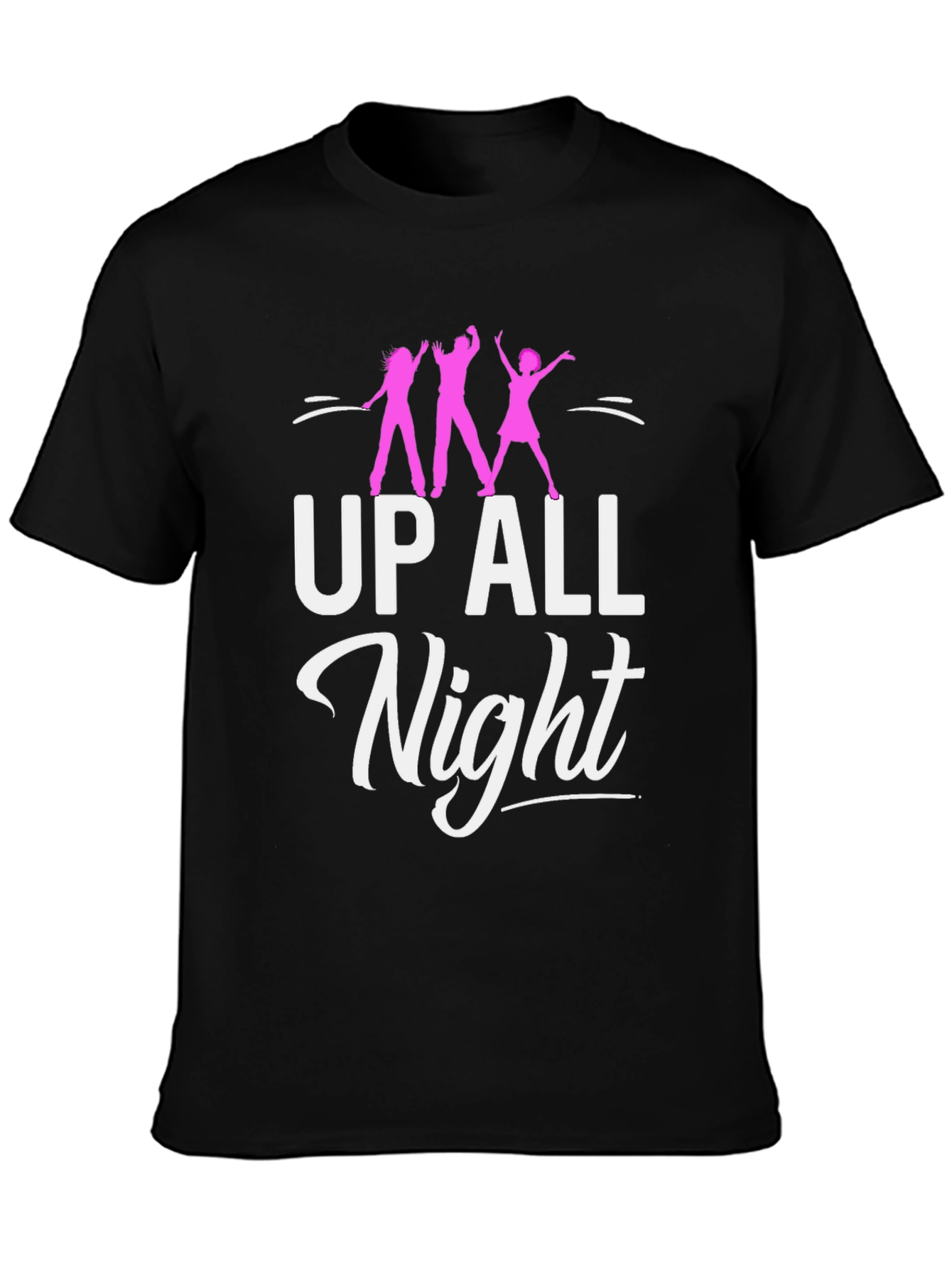 Up All Night Party T-Shirt - Black Cotton