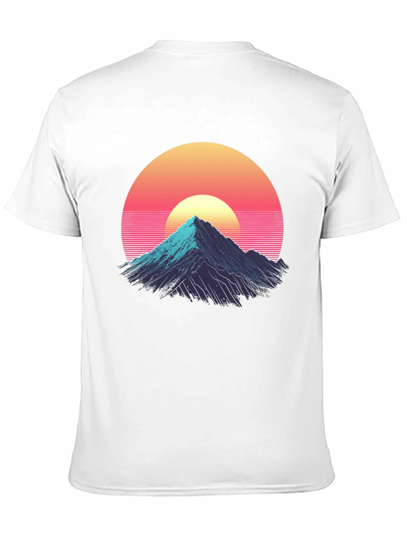 Retro Mountain Sunset Graphic Tee - Black