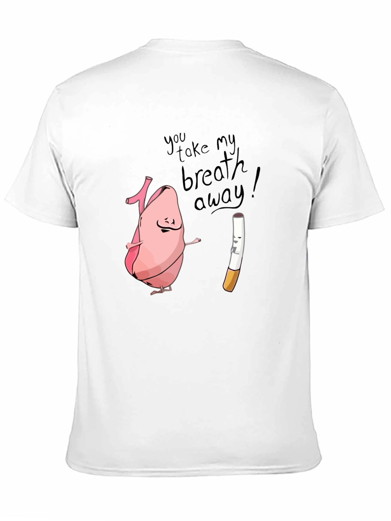 Humorous Lung & Cigarette Black T-Shirt