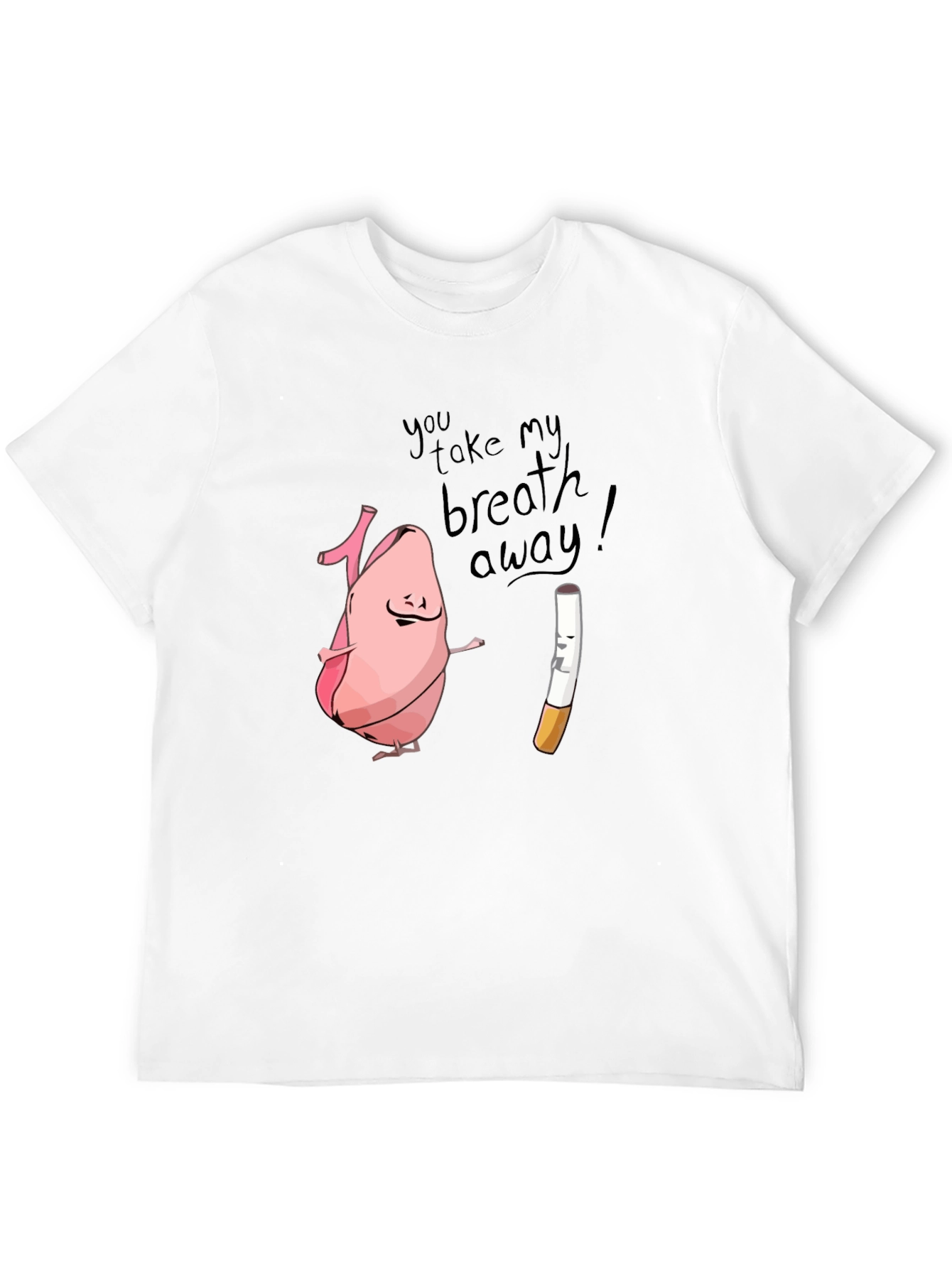 Humorous Lung & Cigarette Black T-Shirt