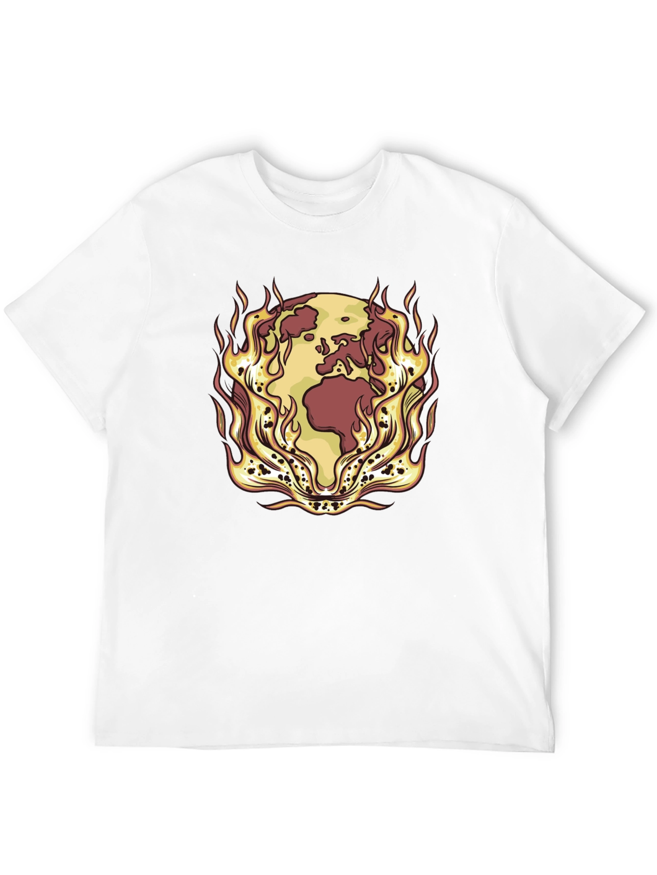 Earth on Fire Graphic Tee - Global Warming Awareness