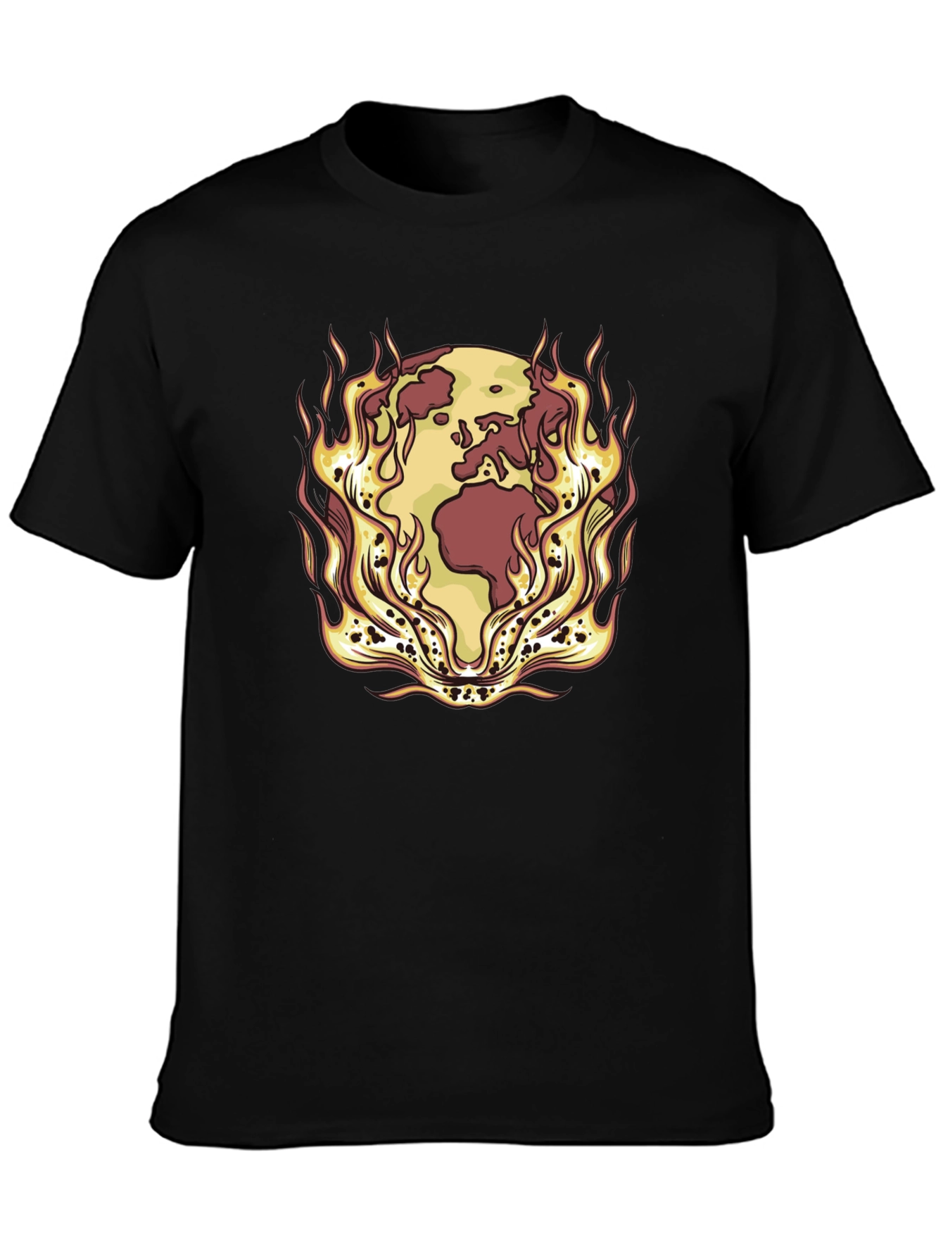 Earth on Fire Graphic Tee - Global Warming Awareness