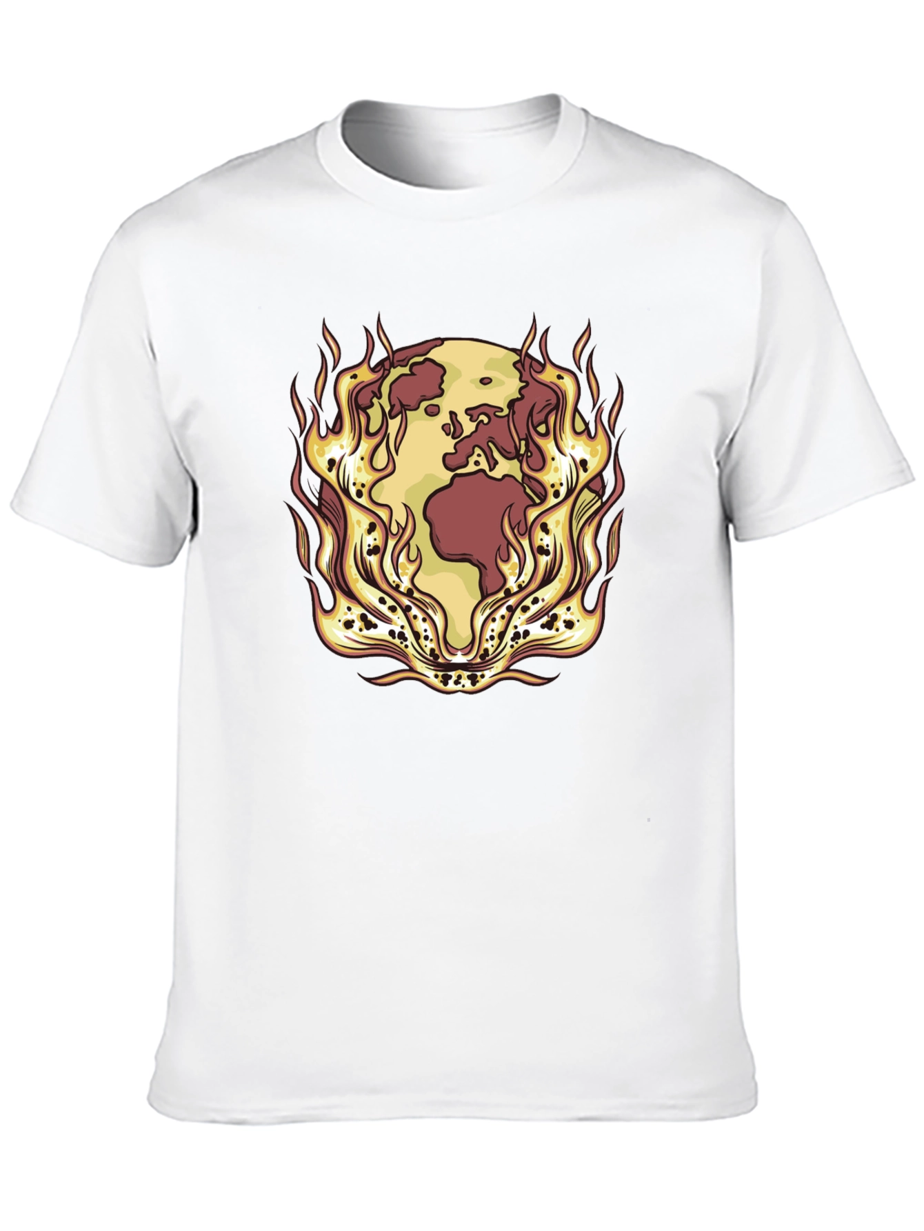 Earth on Fire Graphic Tee - Global Warming Awareness