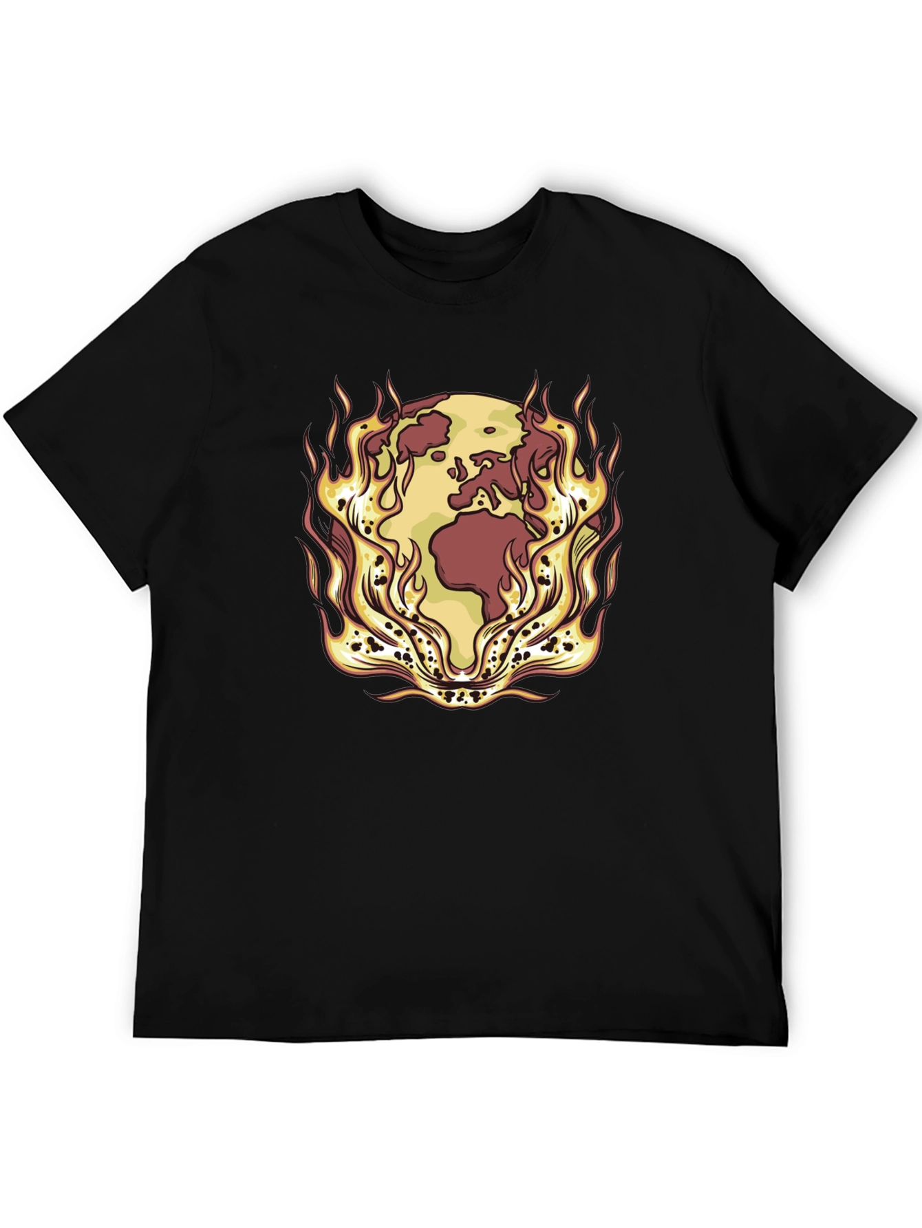 Earth on Fire Graphic Tee - Global Warming Awareness