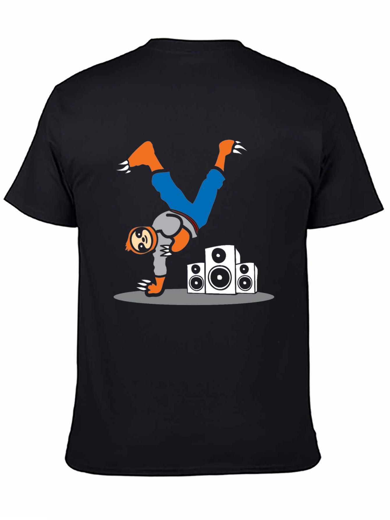 DJ Sloth Graphic Tee - Black Cotton T-Shirt
