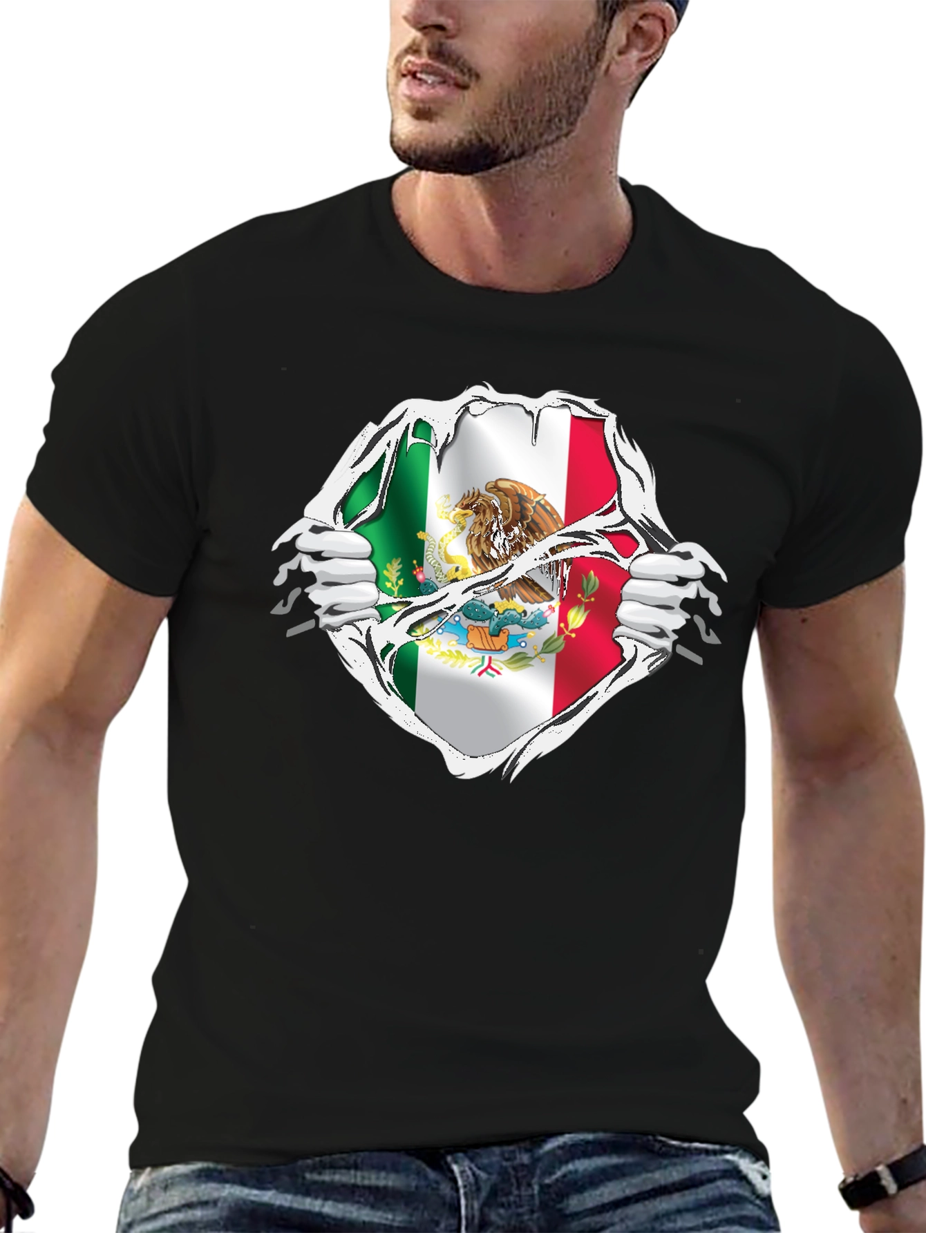 Mexican Flag Ripped T-Shirt
