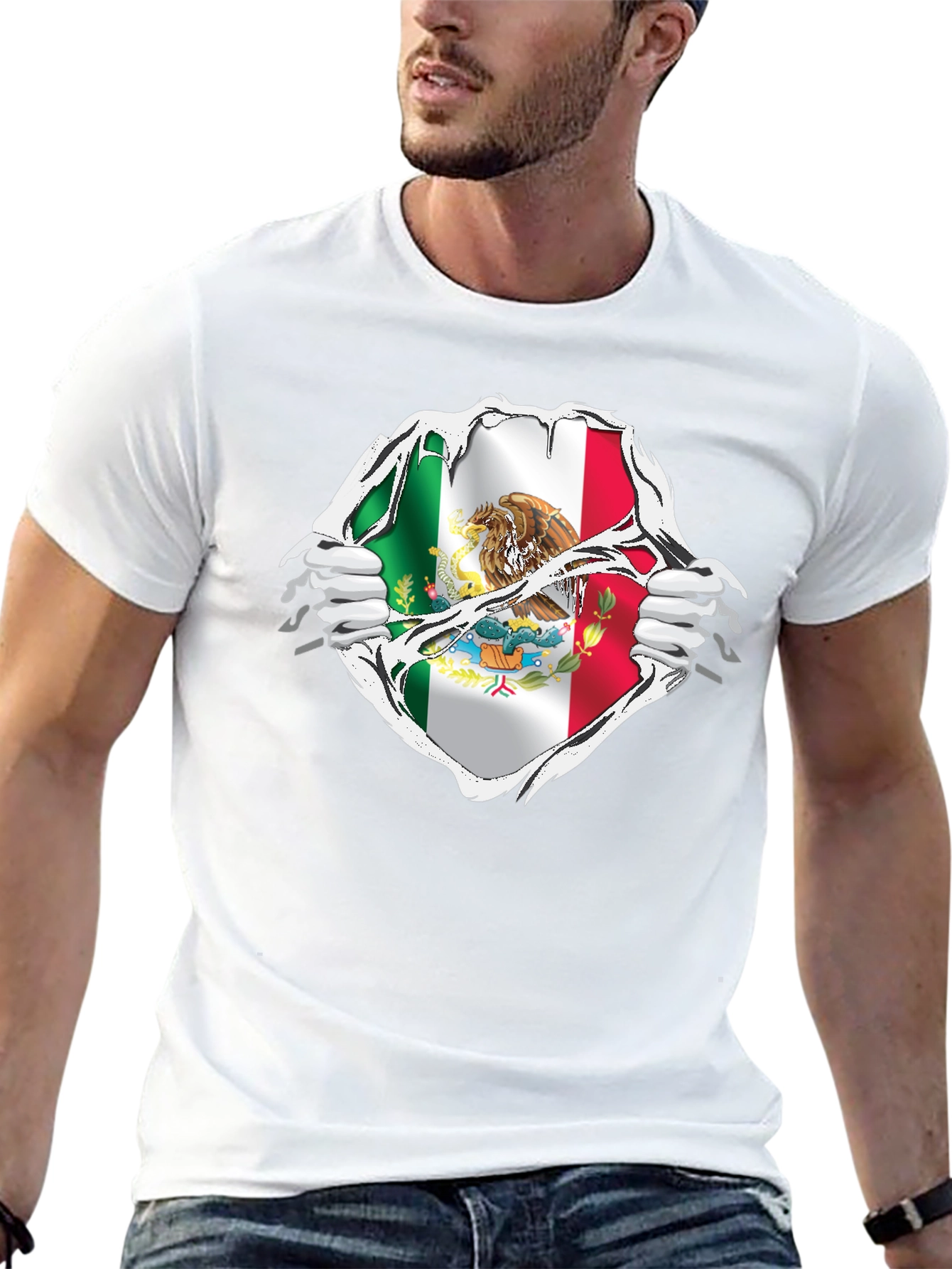 Mexican Flag Ripped T-Shirt