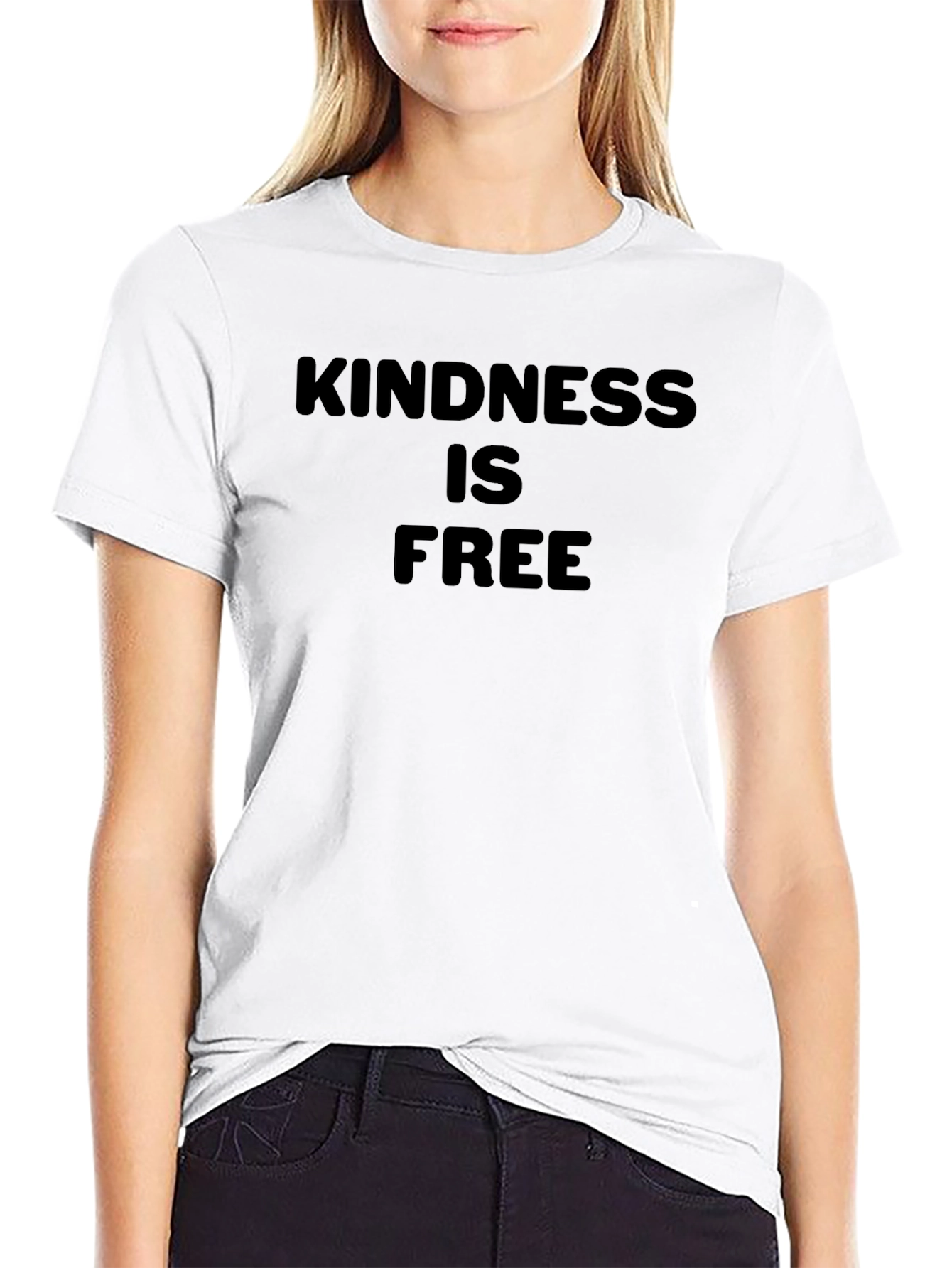 Kindness is Free Black Graphic T-Shirt