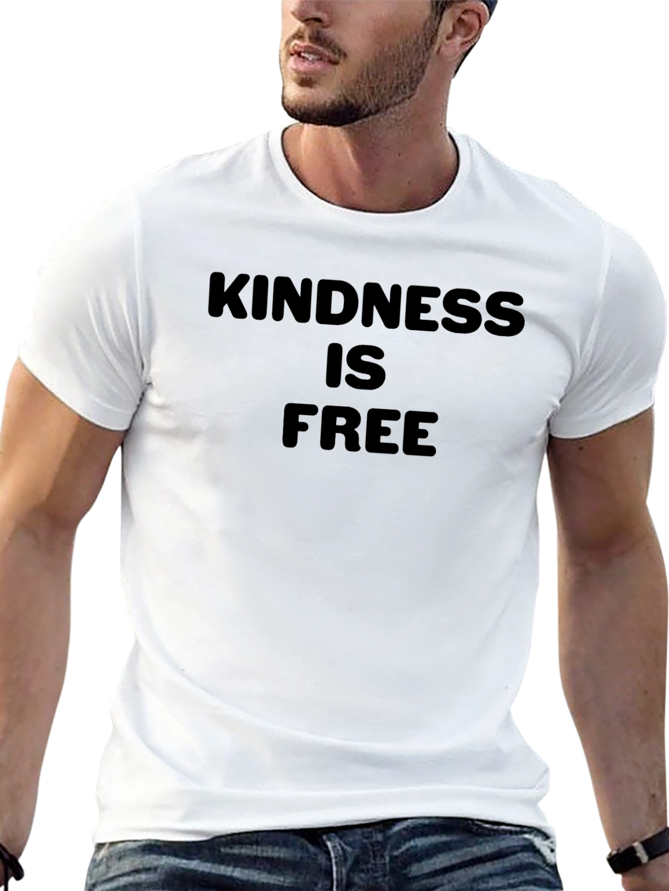 Kindness is Free Black Graphic T-Shirt
