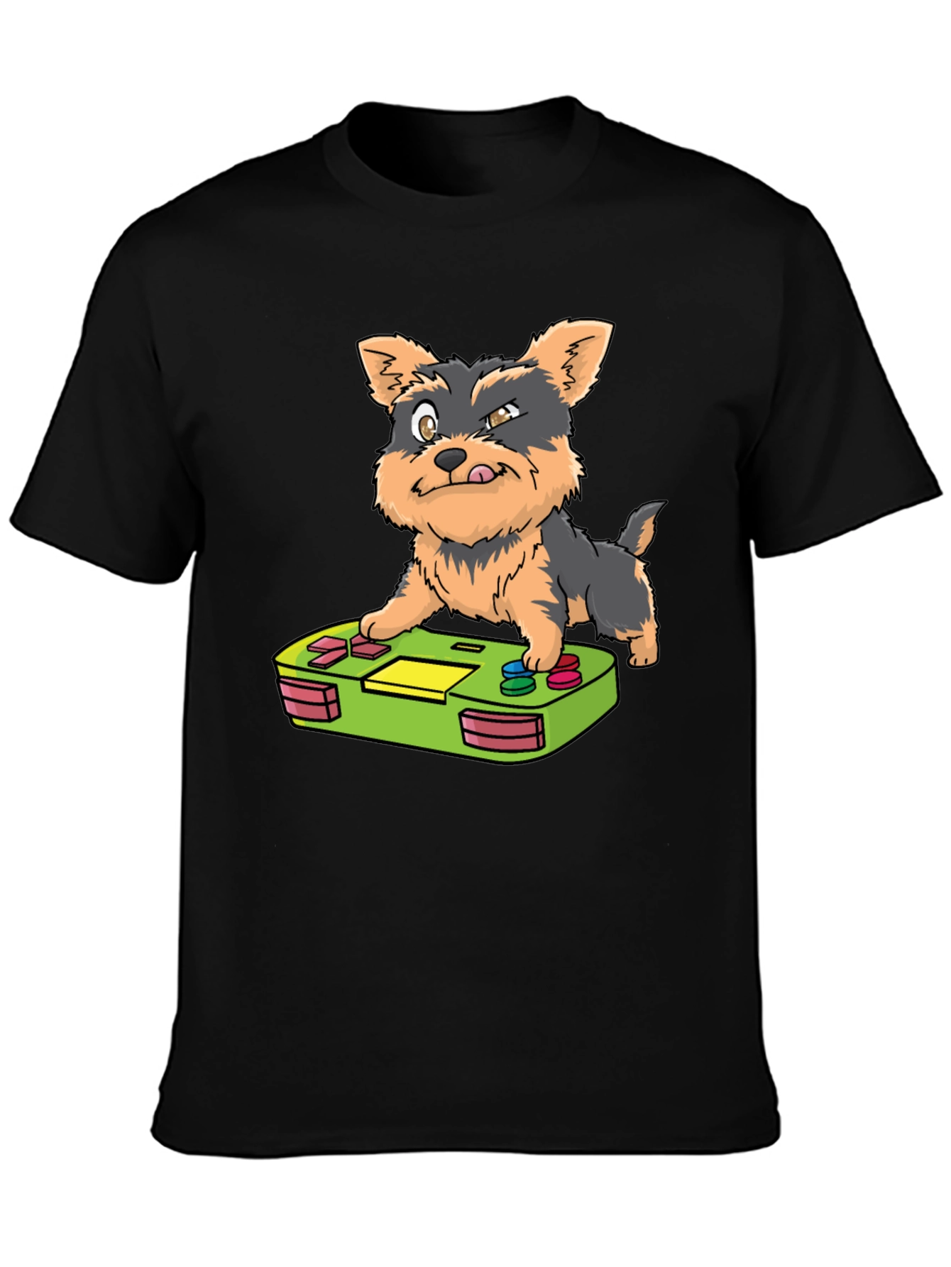 Gamer Pup Graphic Tee - Black Cotton Blend