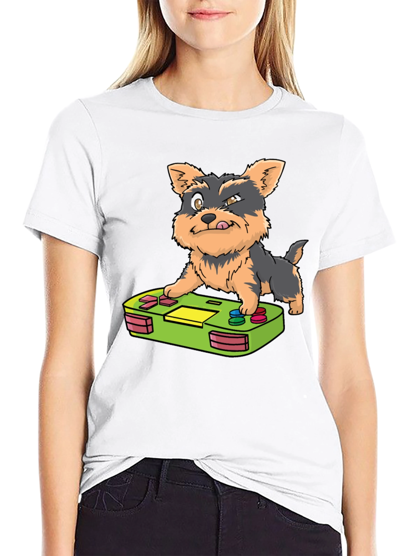 Gamer Pup Graphic Tee - Black Cotton Blend
